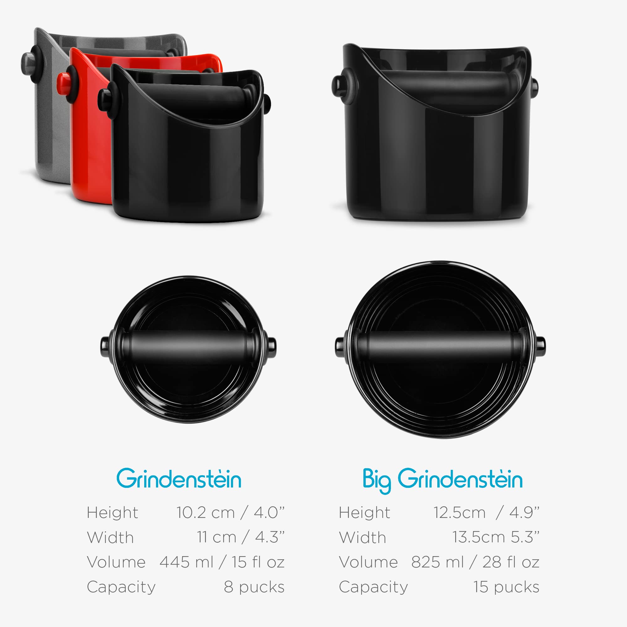 Dreamfarm Grindenstin  Modern Espresso Knock Box  Sturdy & Compact Coffee Knock Box  Space-Saving Coffee Ground Bin with Durable Knock Bar  Easy-To-Clean Espresso Knock Boxes  Black