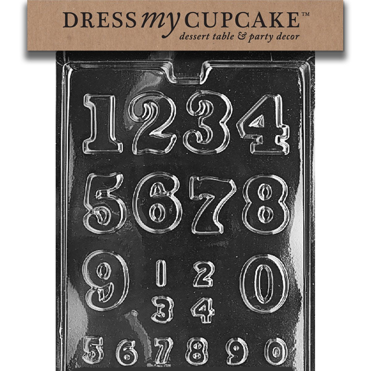Dress My Cupcake Chocolate Candy Mold, Numbers-Large, Small