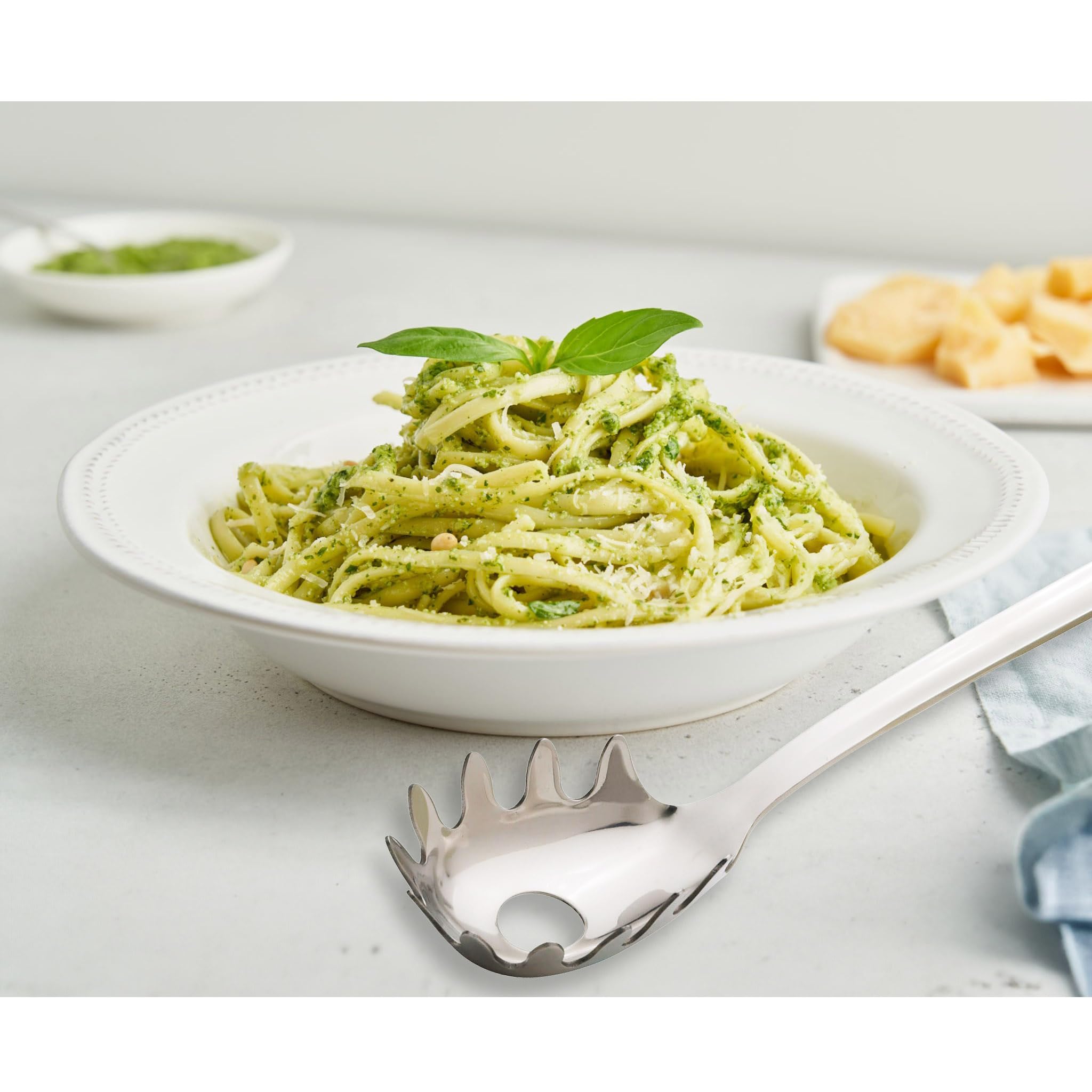 Hic Kitchen Essential Spaghetti Ladle And Pasta Server With Long Handle, 18/8 Stainless Steel, 12.5-Inch
