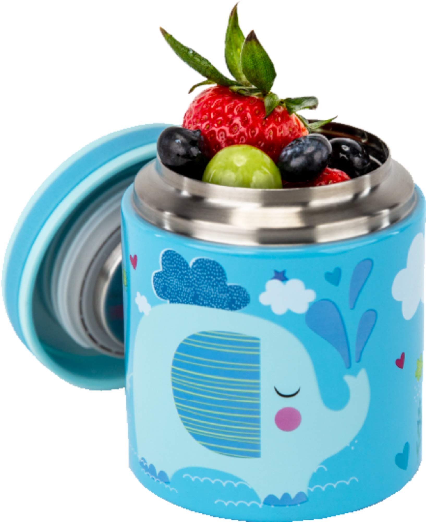 BLUE ELE BE02 Vacuum Insulated Food Jar & Thermos for Kids, BPAFree Lunch Containers, DoubleWall 304 Food Grade Stainless Stee