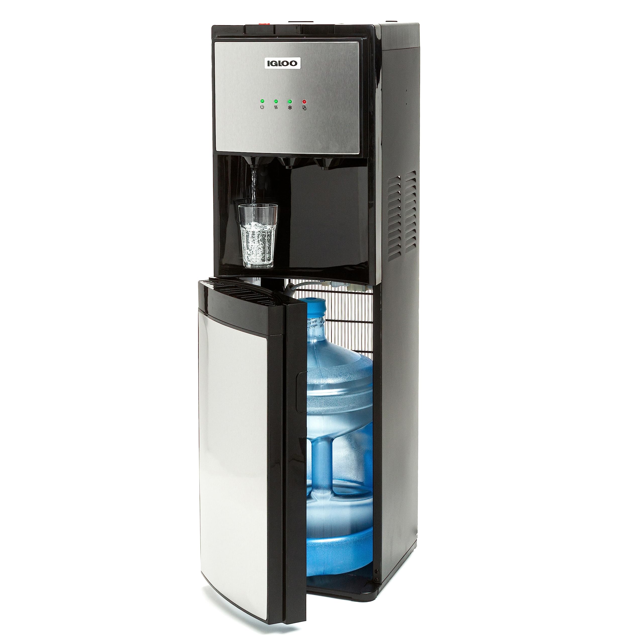 Igloo Retro Bottom Load Water Cooler Dispenser - Hot, Cold, or Room-Temperature Water - Holds 3 or 5 Gallon Bottles - Child Safe