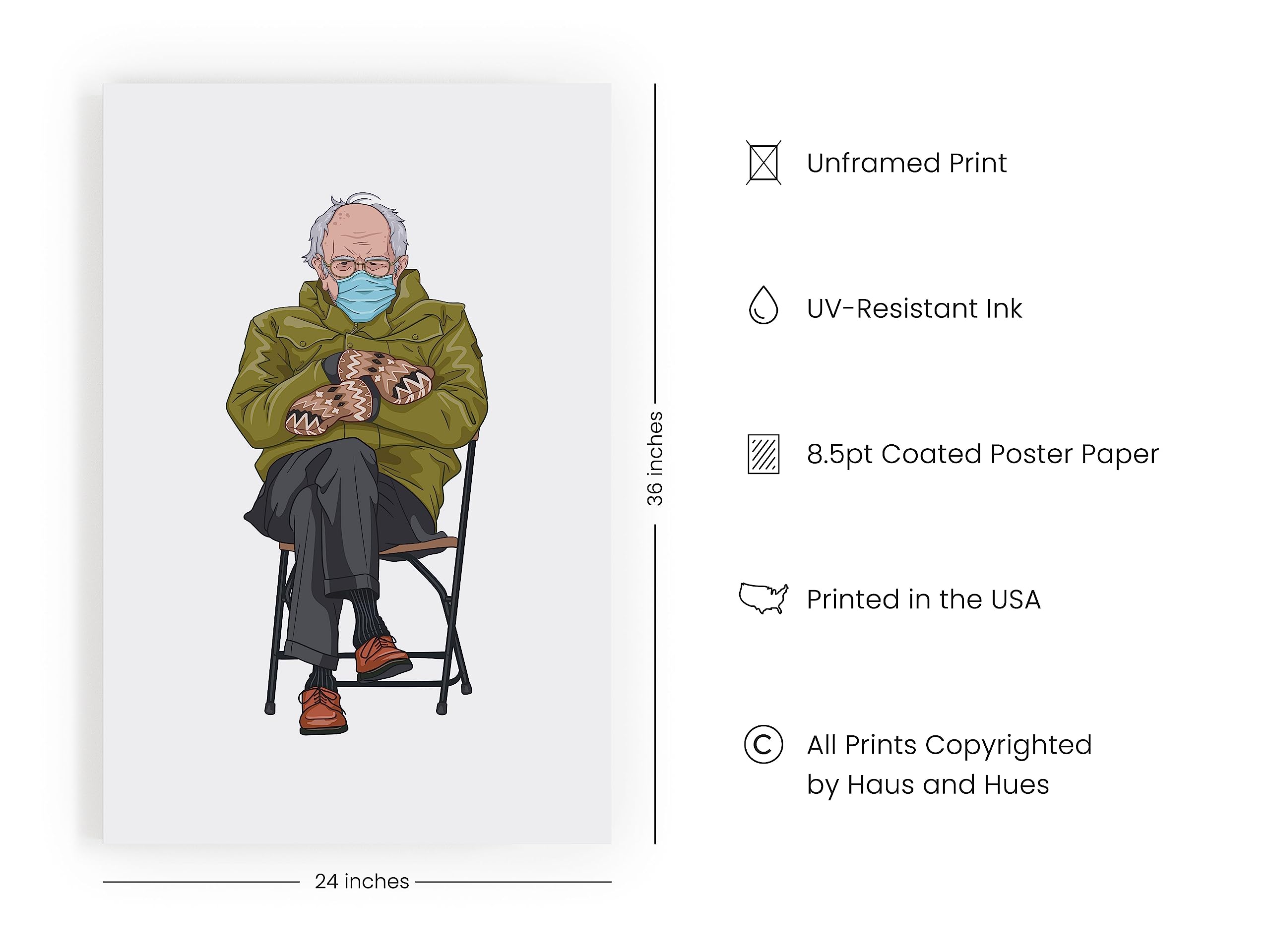 Haus And Hues Bernie Sanders Meme - Bernie Sanders Poster, Meme Posters, Meme Wall Art, Political Posters Bernie Sanders Mittens