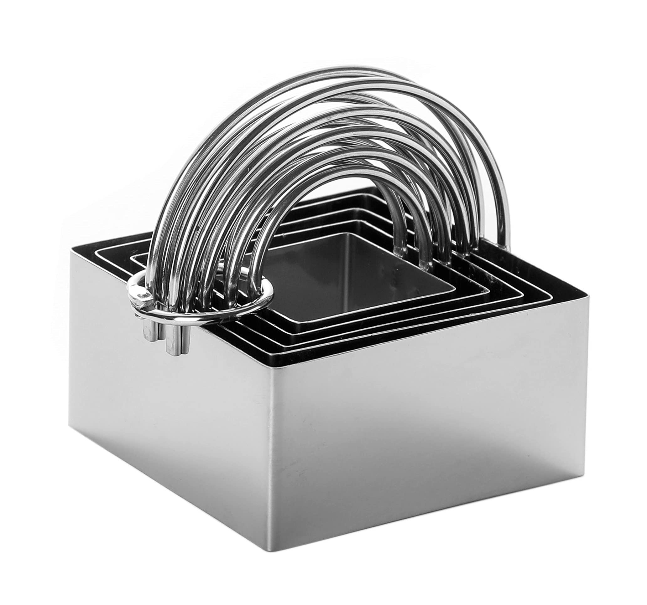 Square Biscuit Cutter With Handle (5 Pieces/Set) - Nest For Easy Storage Stainless Steel Square Cookie Cutter