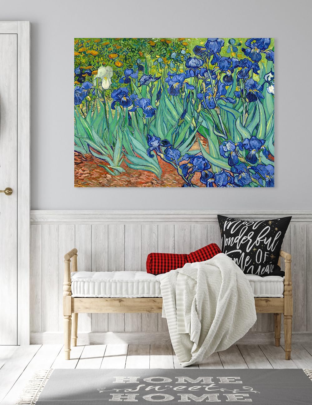 Decorarts - Irises In The Garden, Vincent Van Gogh Reproductions. Oversize Giclee Canvas Print Wall Art For Home Wall Decor. 40X