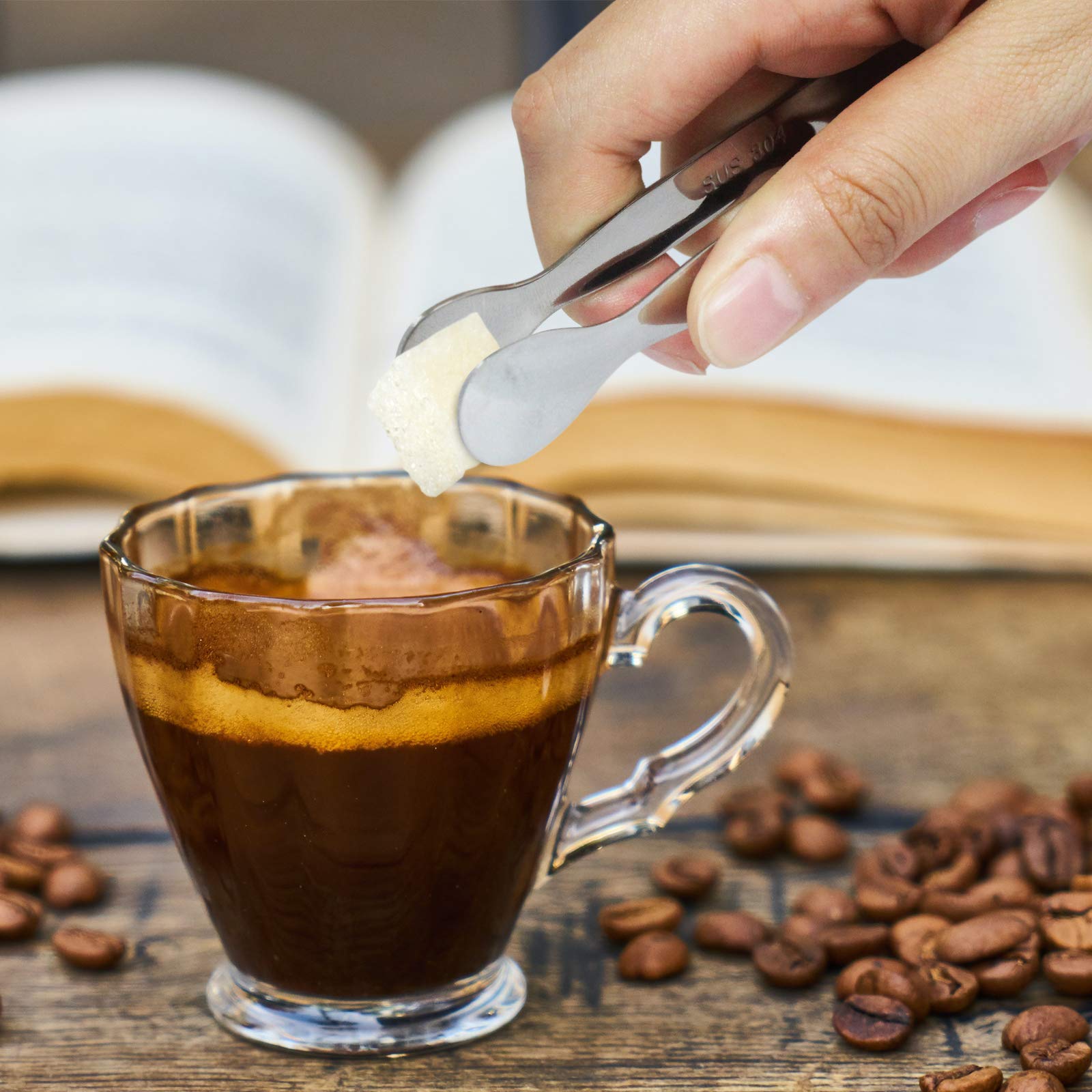 6Pcs Ice Tongs Mini Sugar Tongs 4.25Inch Stainless Steel Small Serving Tongs, Small Kitchen Tiny Tongs For Appetizers,Tea Party,