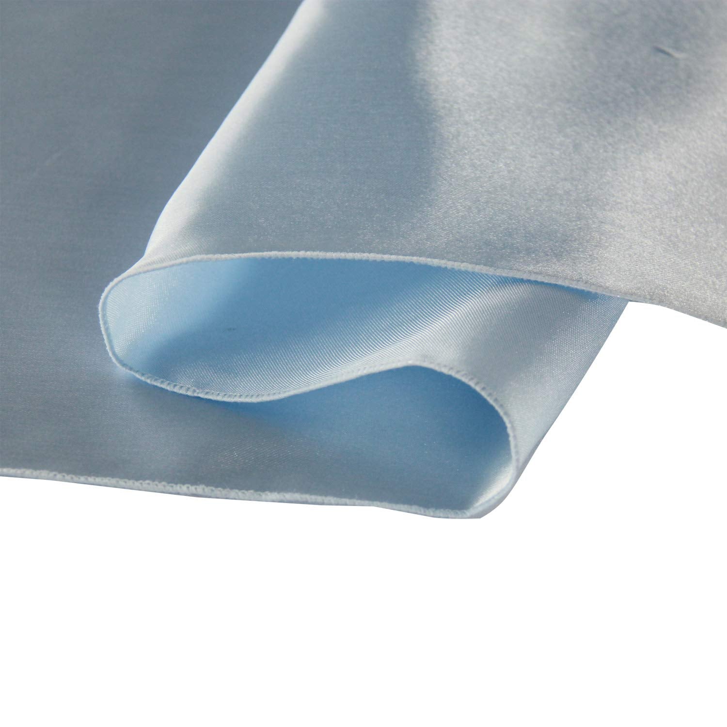 Welmatch Light Blue Satin Table Runners - 5 Pcs Wedding Banquet Party Event Decoration Table Runners (Light Blue, 5)