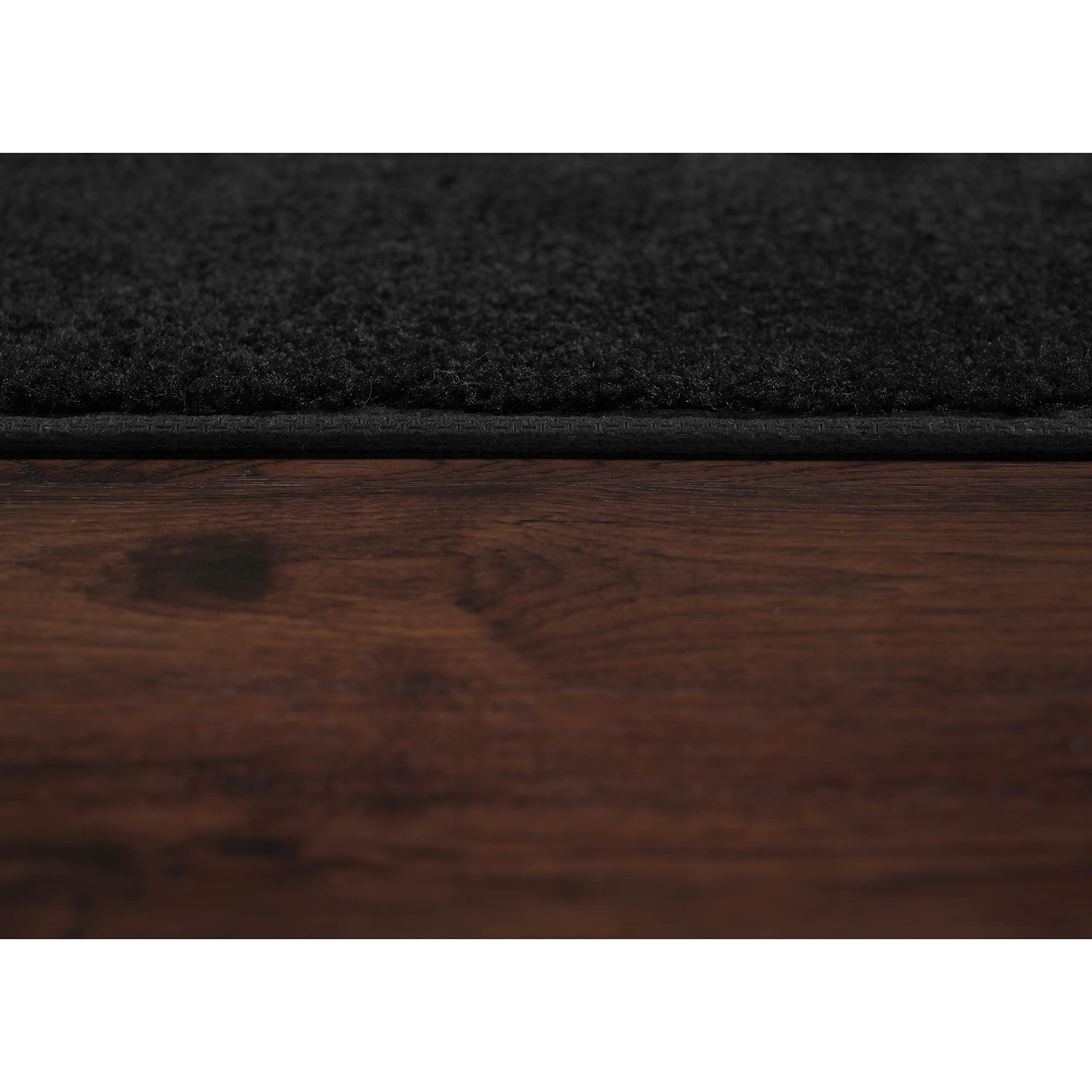 Garland Rug Traditional Nylon Washable Black 3 Bath Rugs (17 X 24, 21 X 34, 21 X 34) - Soft, Absorbent, And Stylish