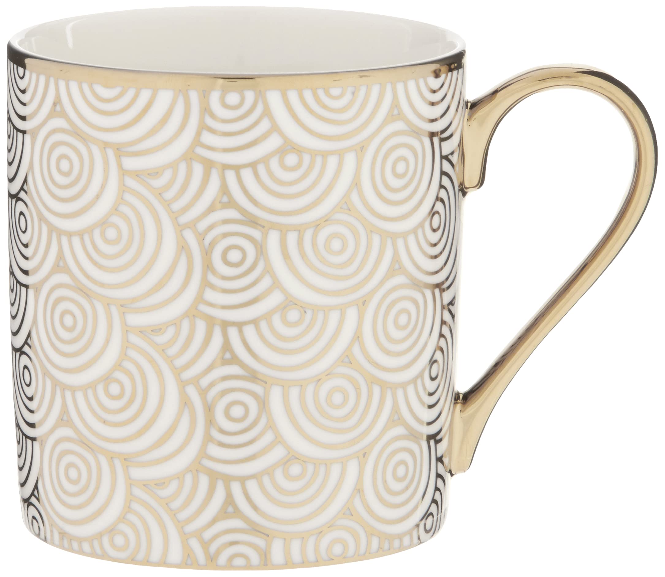 Certified International Mosaic 14 Oz. Gold Plated Mugs, Set Of 6, 6 Count (Pack Of 1), Red