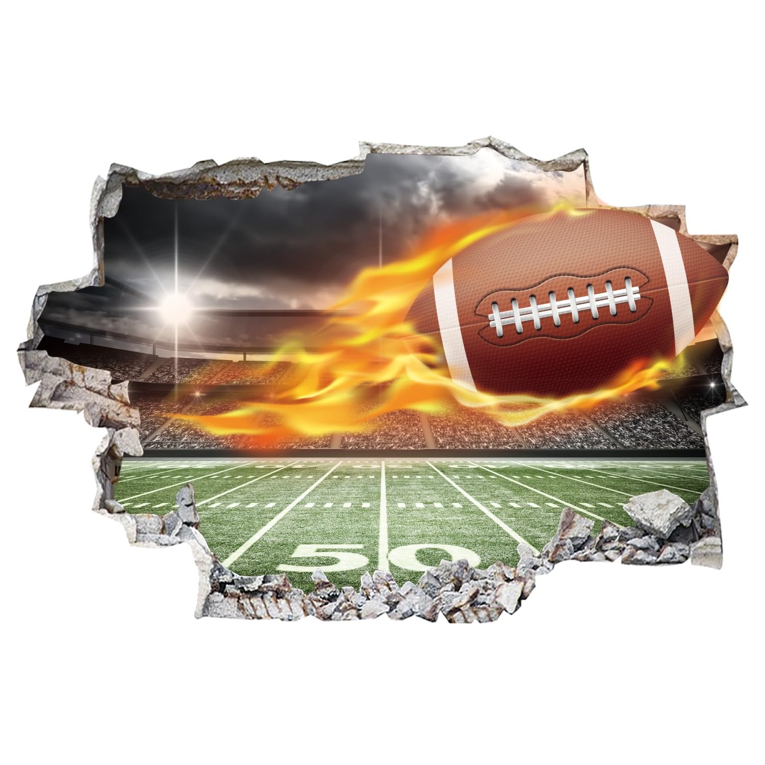 Toarti 3D Rugby Wall Sticker Football Wall Decals For Boys Room Rugby Wall Art Decal For Boys Bedroom Sports Room Decoration Foo