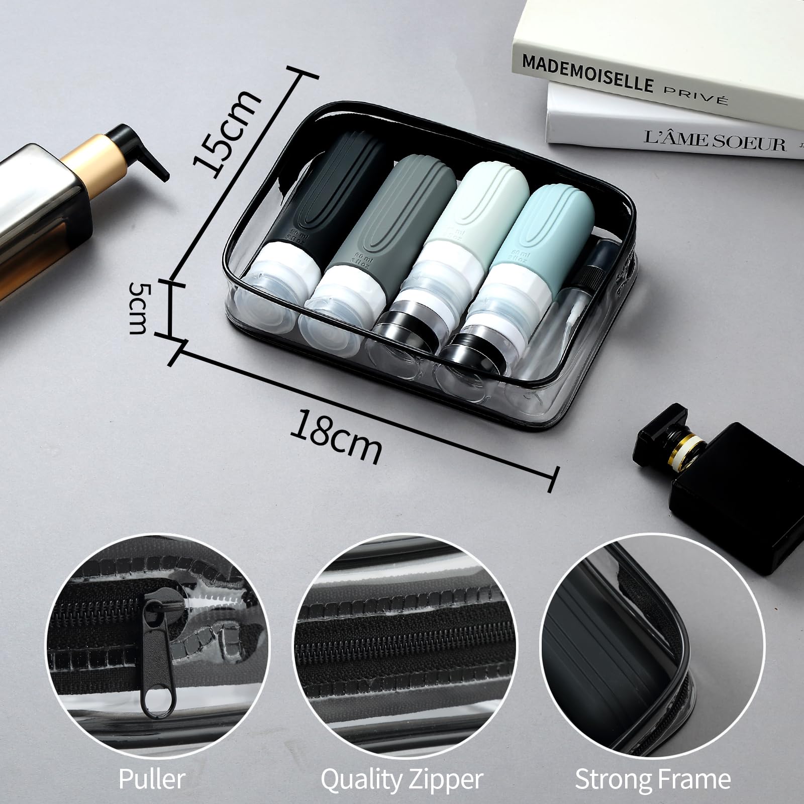 Mrsdry 16 Pack Travel Bottles For Toiletries, Tsa Approved Silicone Travel Containers Jar For Toiletries, Leak Proof Refillable