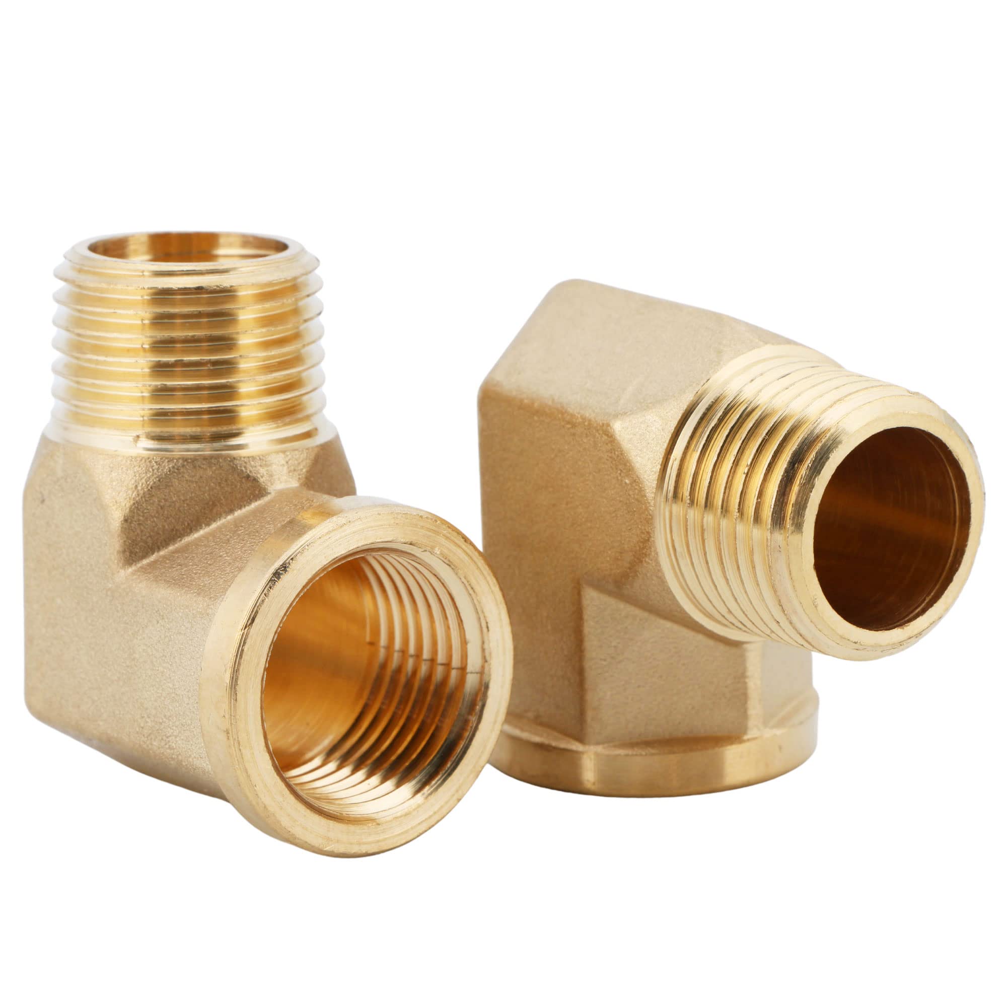 Us Solid 2Pcs 90 Degree Barstock Street Elbow Brass Pipe Fitting 12 Npt Male Pipe To 12 Npt Female