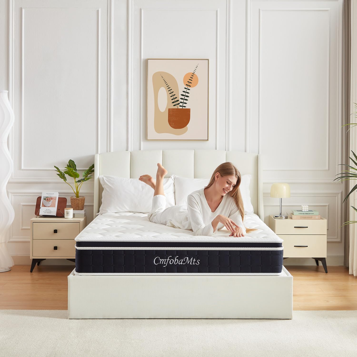 Cmfobamts Twin Mattress, 10 Inch Memory Foam Hybrid Mattress In A Box With Independent Spring For Motion Isolation And Pressure