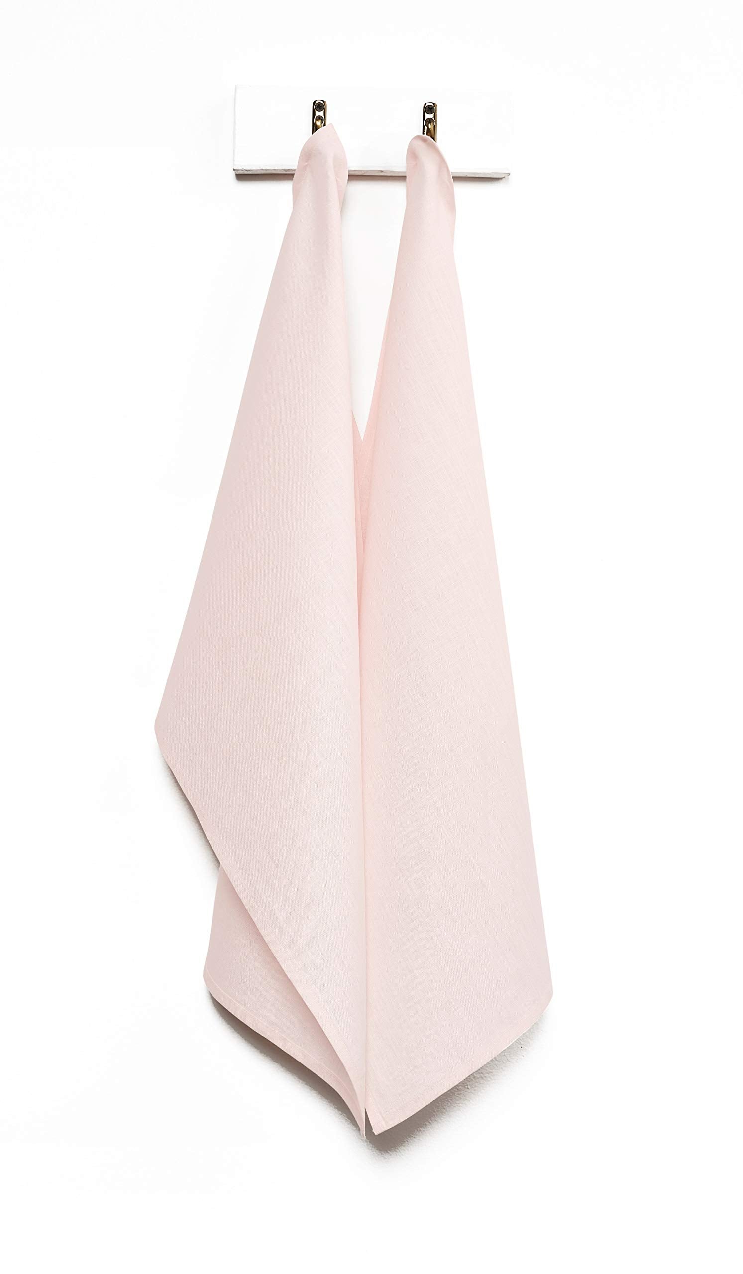 Solino Home Linen Kitchen Towels Set Of 2 - Pink 17 X 26 Inch - 100% Pure Linen Kitchen/Tea Towels - Machine Washable And Handcr
