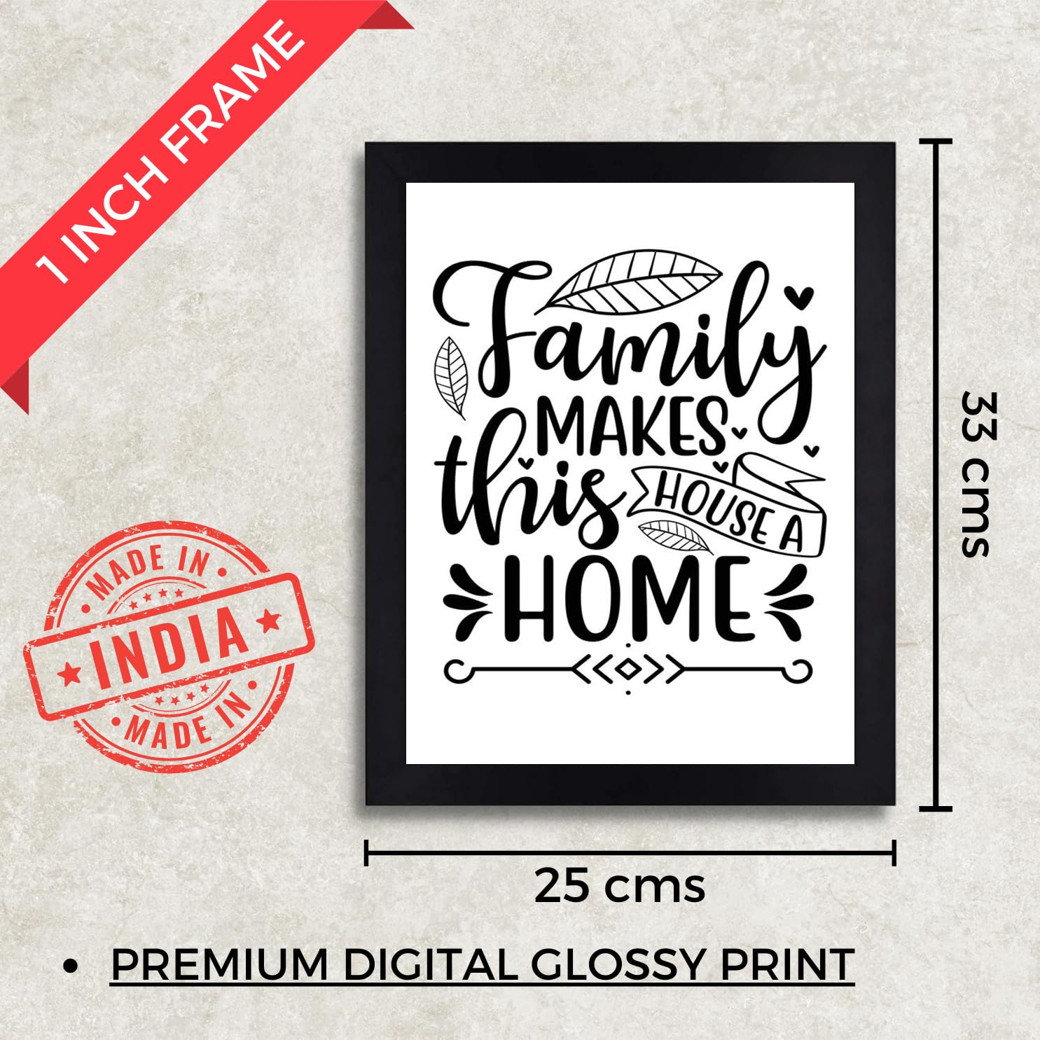 Interio Crafts - Positive Quote Wall Frame For Home Decor - Inspirational Framed Poster For Living Room, Bedroom Or Kitchen Wall