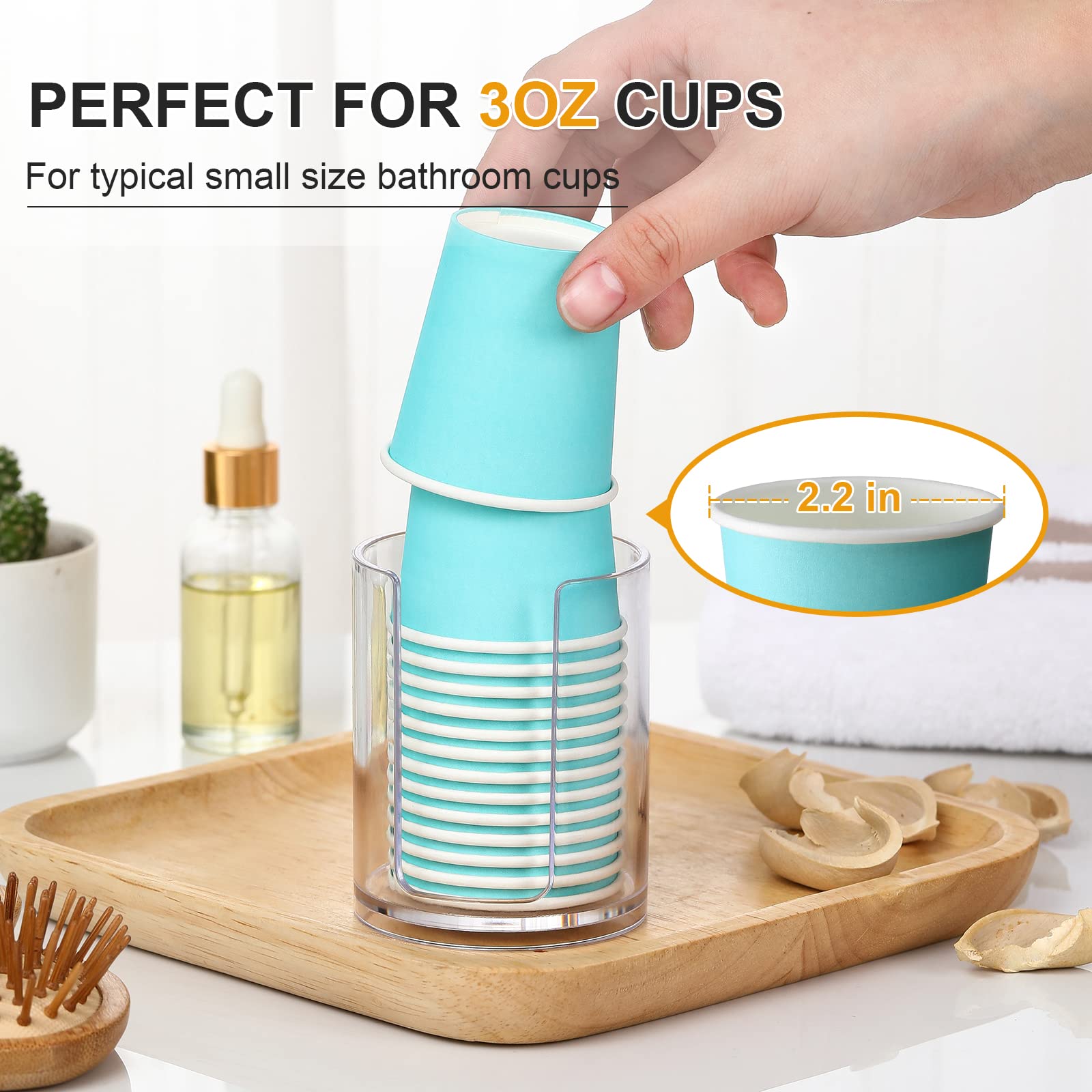 Aozita Bathroom Cup Dispenser, 2 Pack Mouthwash Cups Holder, Small Disposable Paper Cup Holders For Rinsing Cups On Bathroom Van