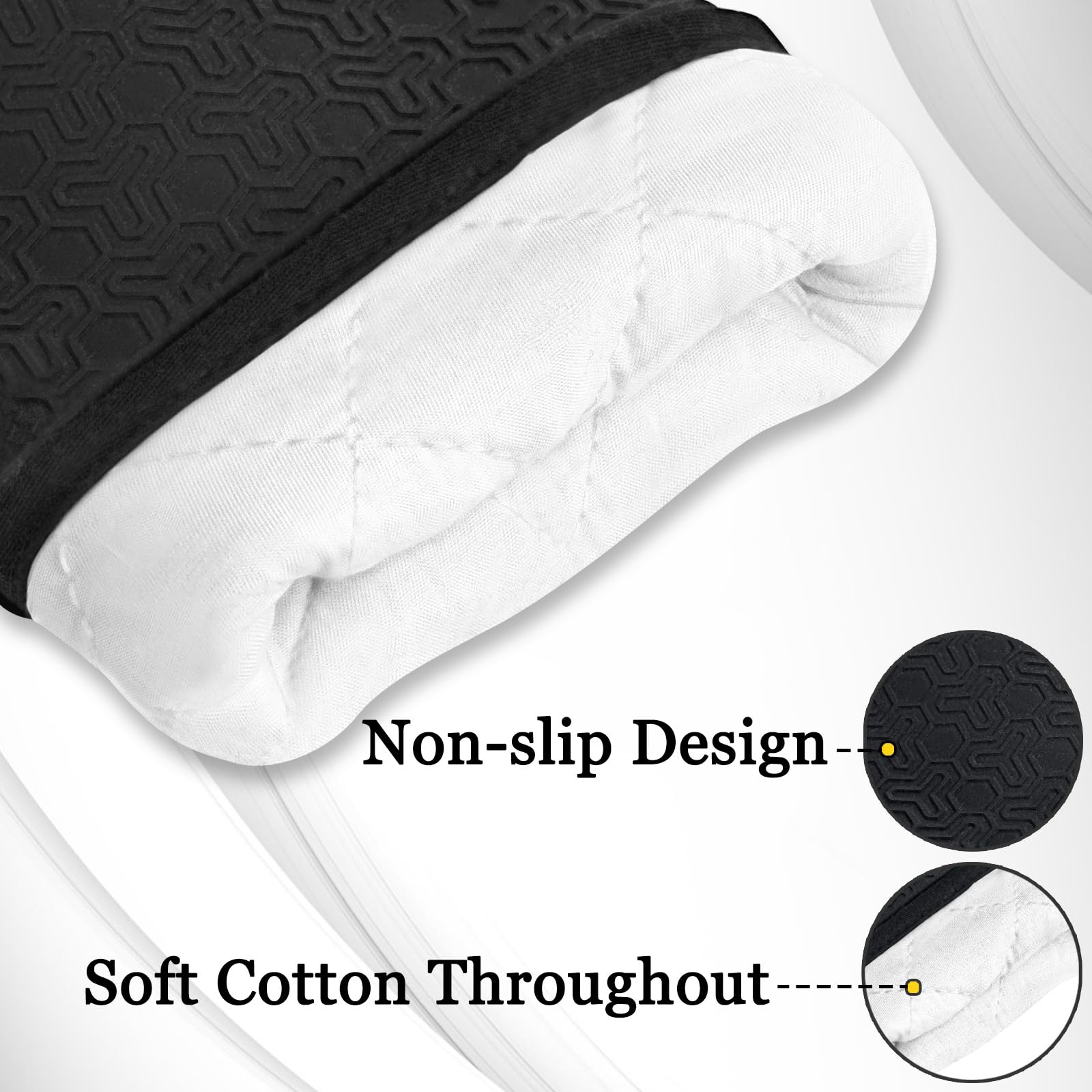 Funnydin Oven Mitts And Pot Holders Sets, 8Pcs Pot Holders And Oven Mitts Heat Resistant, Kitchen Non-Slip Silicone Oven Mitts W
