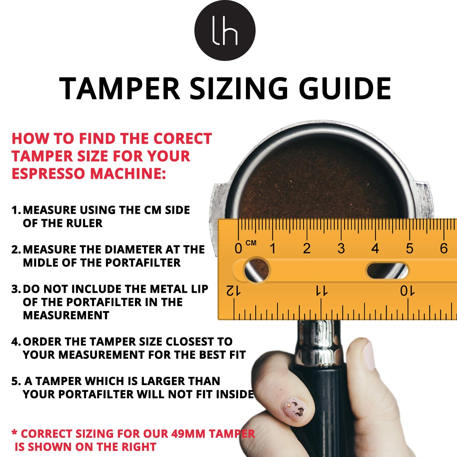 LuxHaus Espresso Tamper - 51mm Calibrated Coffee Tamper for Espresso Machine with Spring Loaded 100% Flat Stainless Steel Base