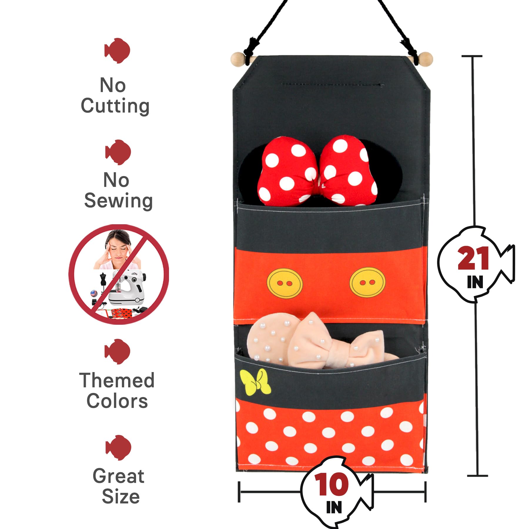 RUNROLE Fish Extender for Disney Cruise Line - 10 Inch Width, 2, 4 Pockets, Easily Customize, Hanging Storage Organizer, 2025&20