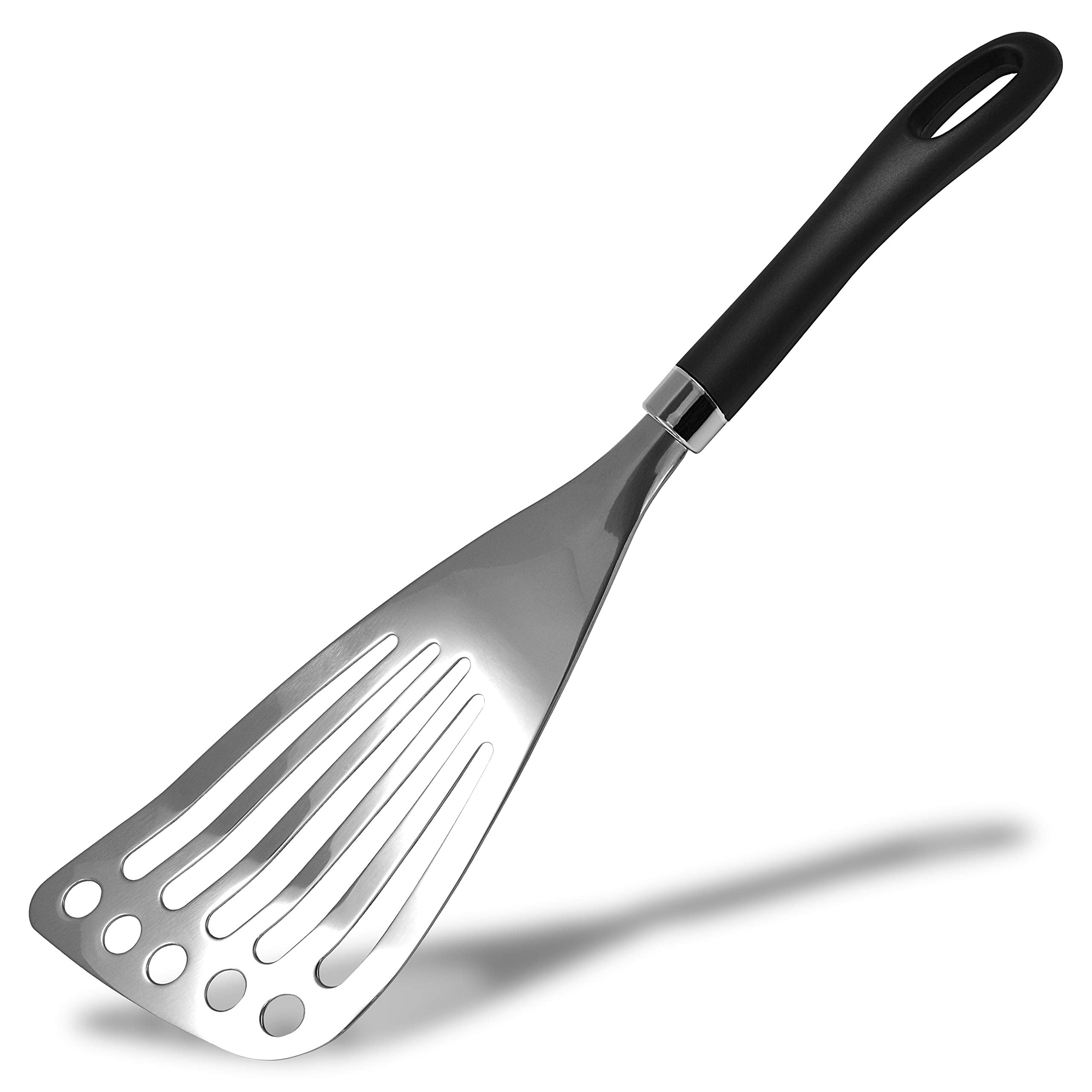 Seki Japan Right Handed Stainless Steel Spatula Wide Thin Slotted Turner Kitchen Utensils