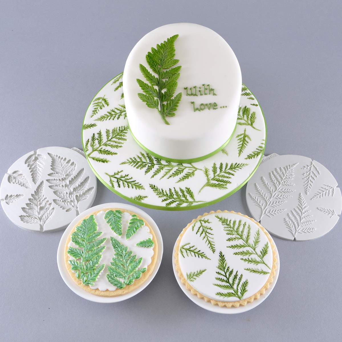 Flower Pro Fern Back Veiner/Embosser Silicone Mold For Cake Decorating & Craft By Katy Sue. Works With The Flower Pro Ferns Mold