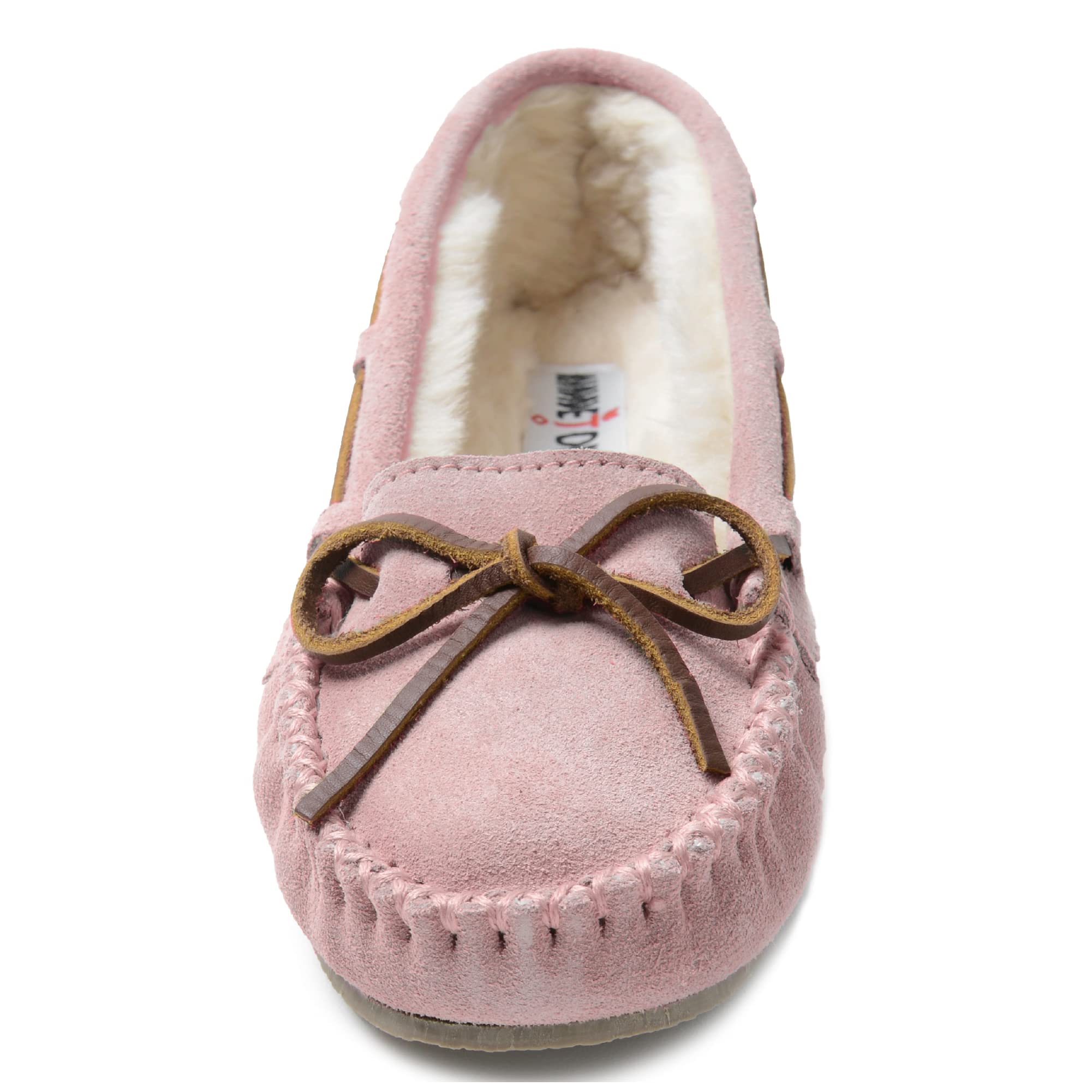 Minnetonka Womens Cally Moccasin Slippers, Pink Blush, 8 W Us
