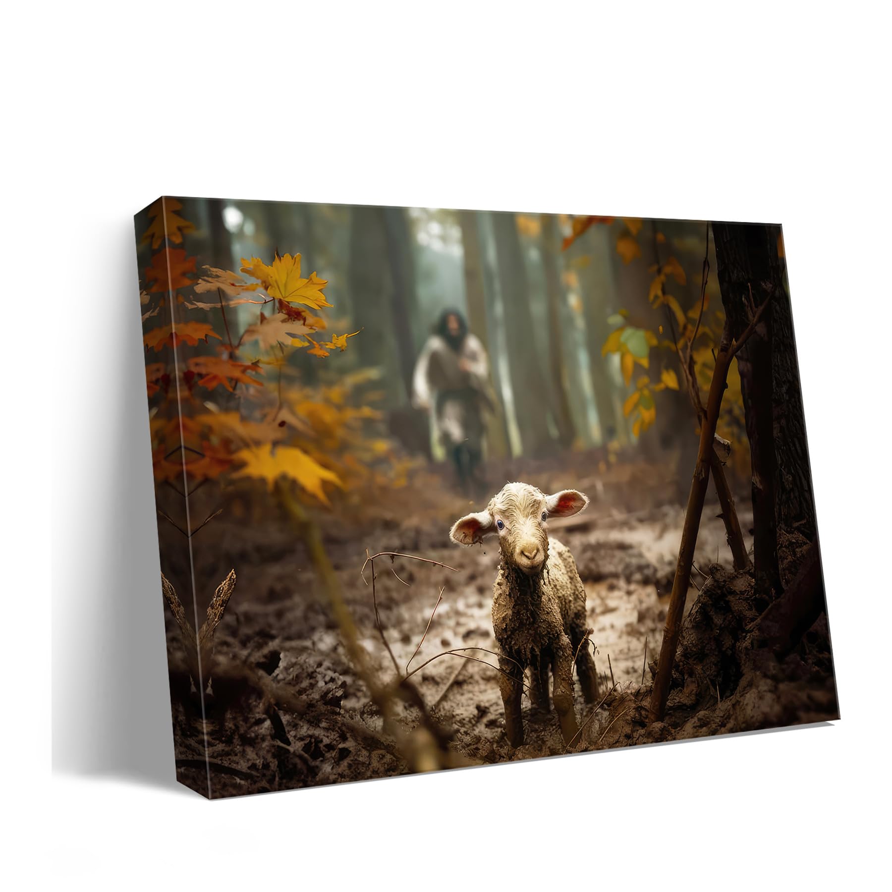 Baptism Gifts For Boys Or Girl Wall Decor, Christian Gifts For Women & Men, Jesus And Lamb Canvas Poster Jesus Running After Los