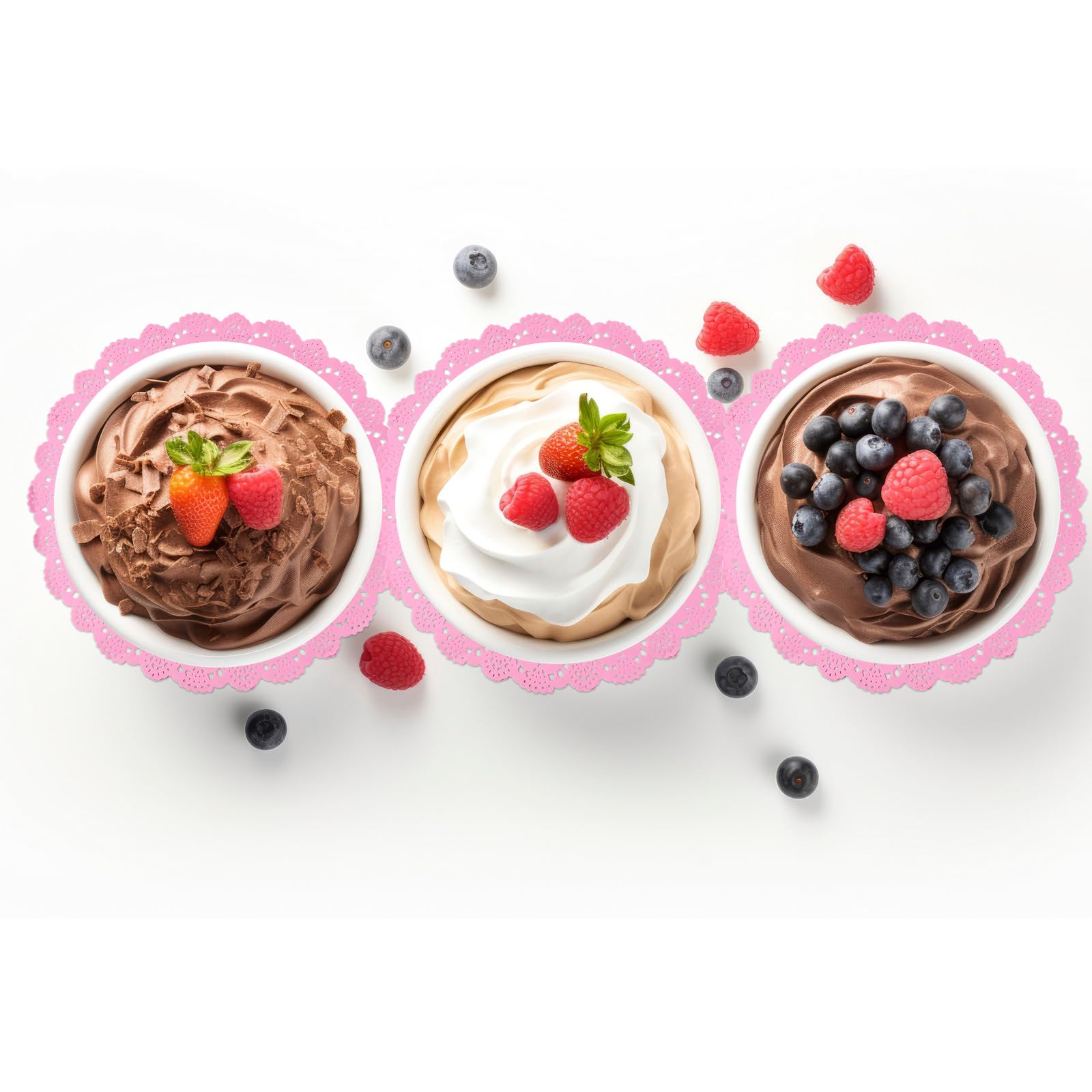 Boao Lace Doilies Paper 160 Pieces Round Decorative Paper Placemats Lace Table Doilies For Cake Wedding Tableware Decoration, 8