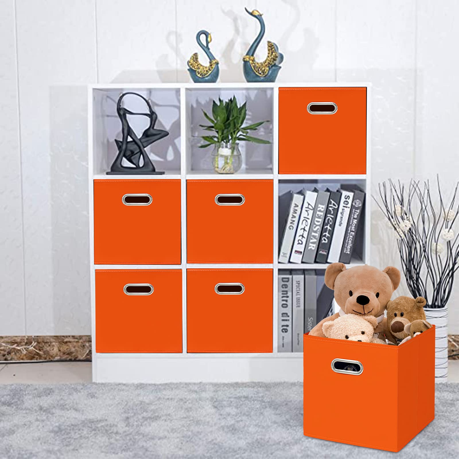 Storeone Fabric Storage Bins Cubes Baskets Containers-(11X11X11) With Dual Handles For Shelf Closet, Nursery Home , Bedroom Orga