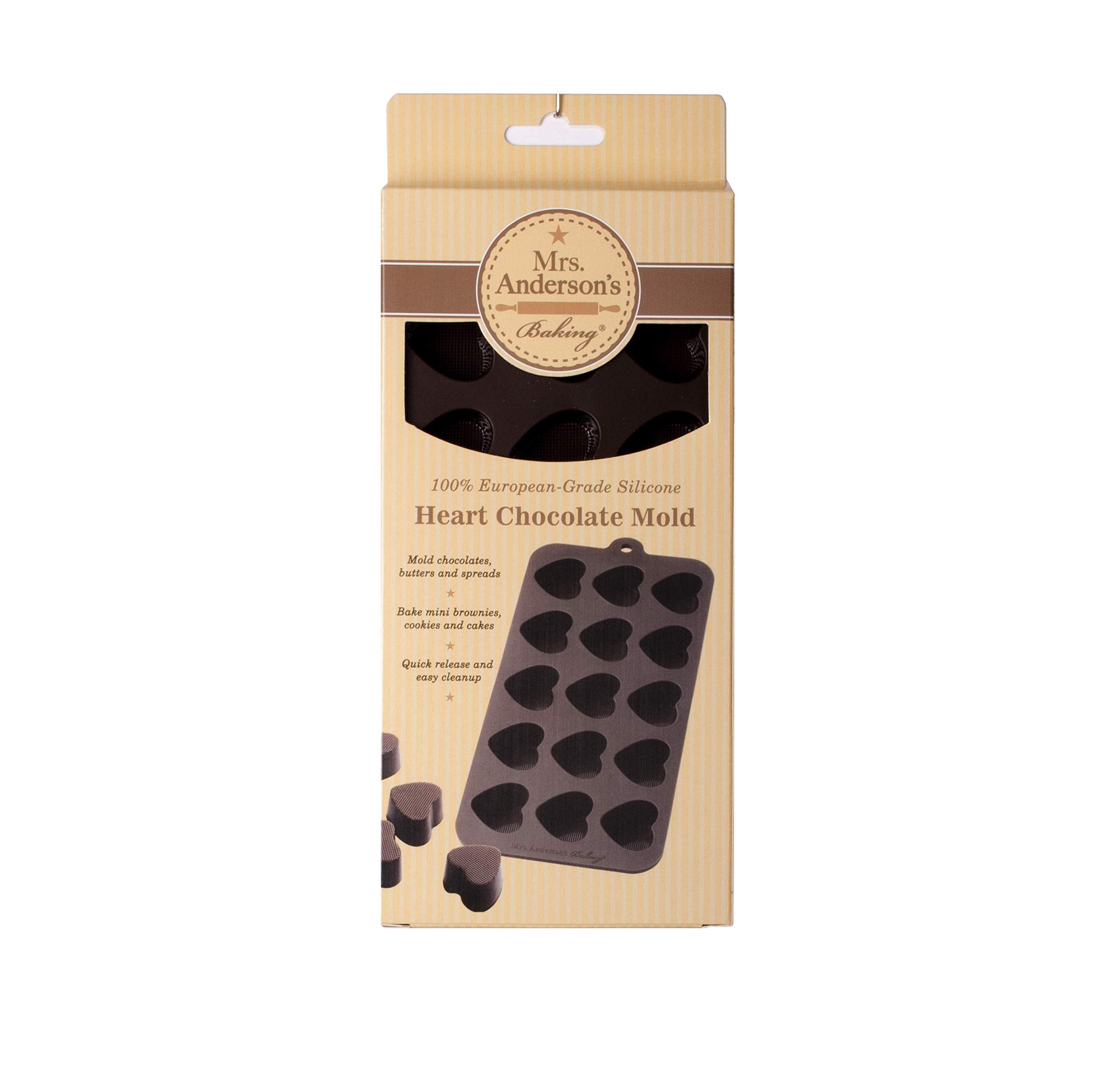 Mrs. Andersons Baking Chocolate Mold, European-Grade Silicone, Hearts