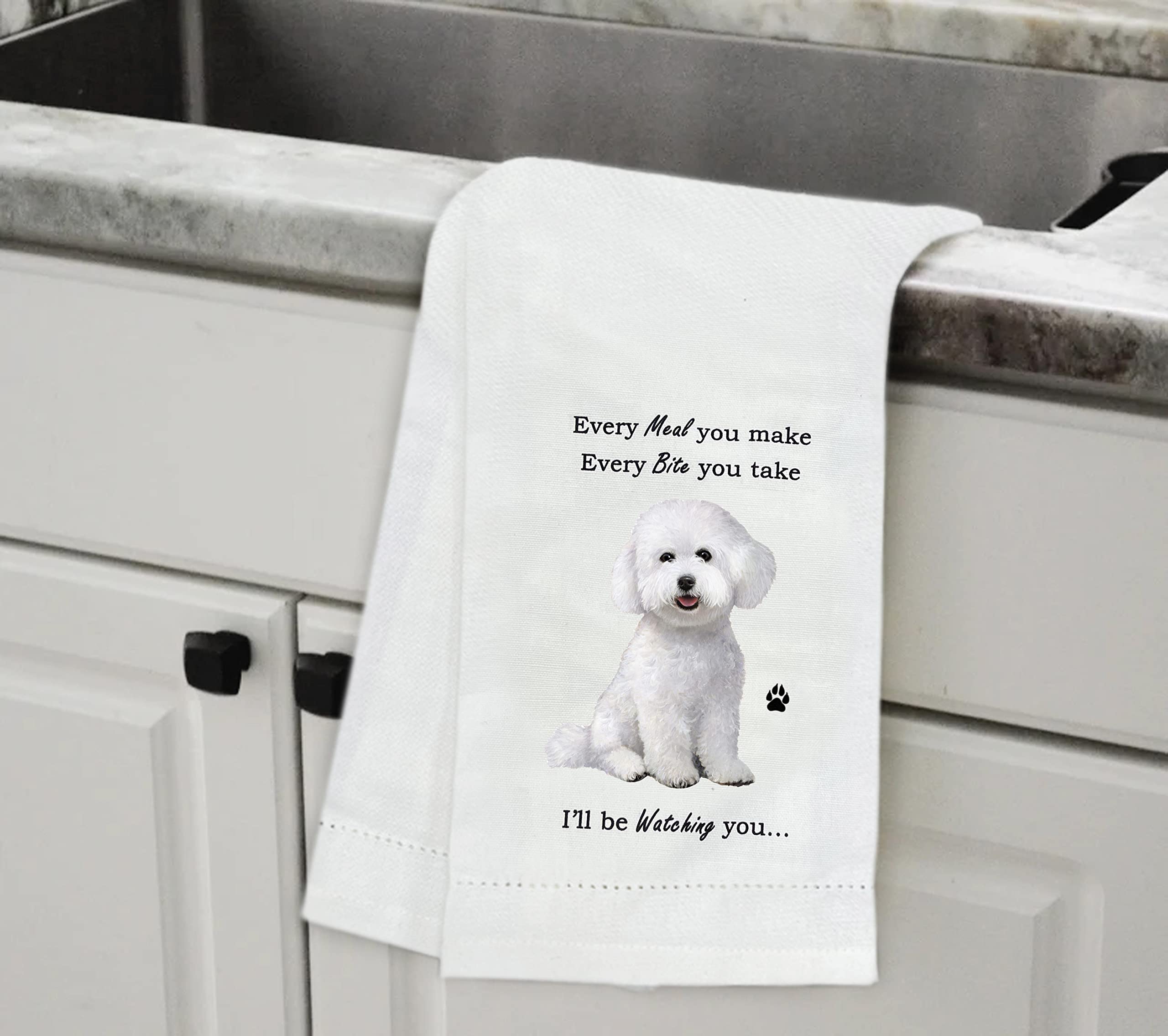 Bichon Frise Kitchen Towel - Soft Highly Absorbent - Bichon Frise Gifts - Dish Towels For Washing Dishes - Tea Towels - Reusable