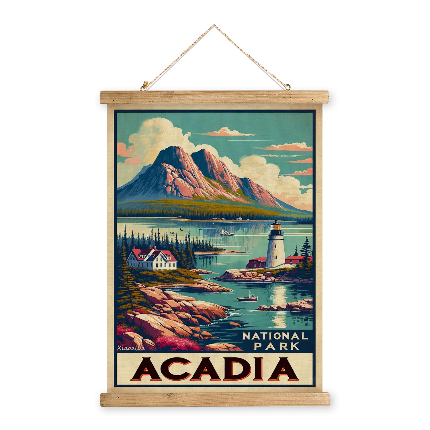 Xiaoaika Vintage Sequoia National Park Travel Poster With Wooden Scroll Frame - Living Room, Bedroom, Home, Office Retro Art Pri