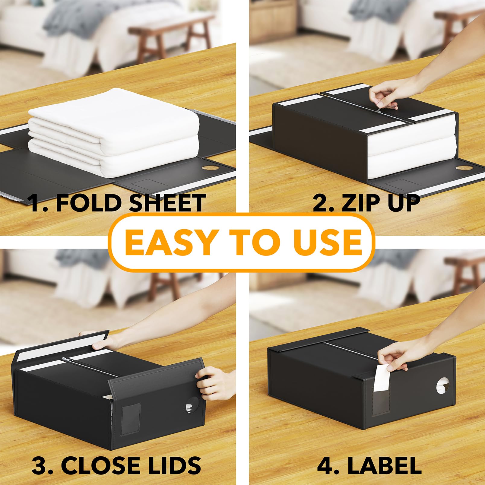 SpaceAid 12 Pack Bed Sheet Organizers and Storage, Foldable Sheet Organizer for Linen Closet, Set Folder Keeper with Window XL (