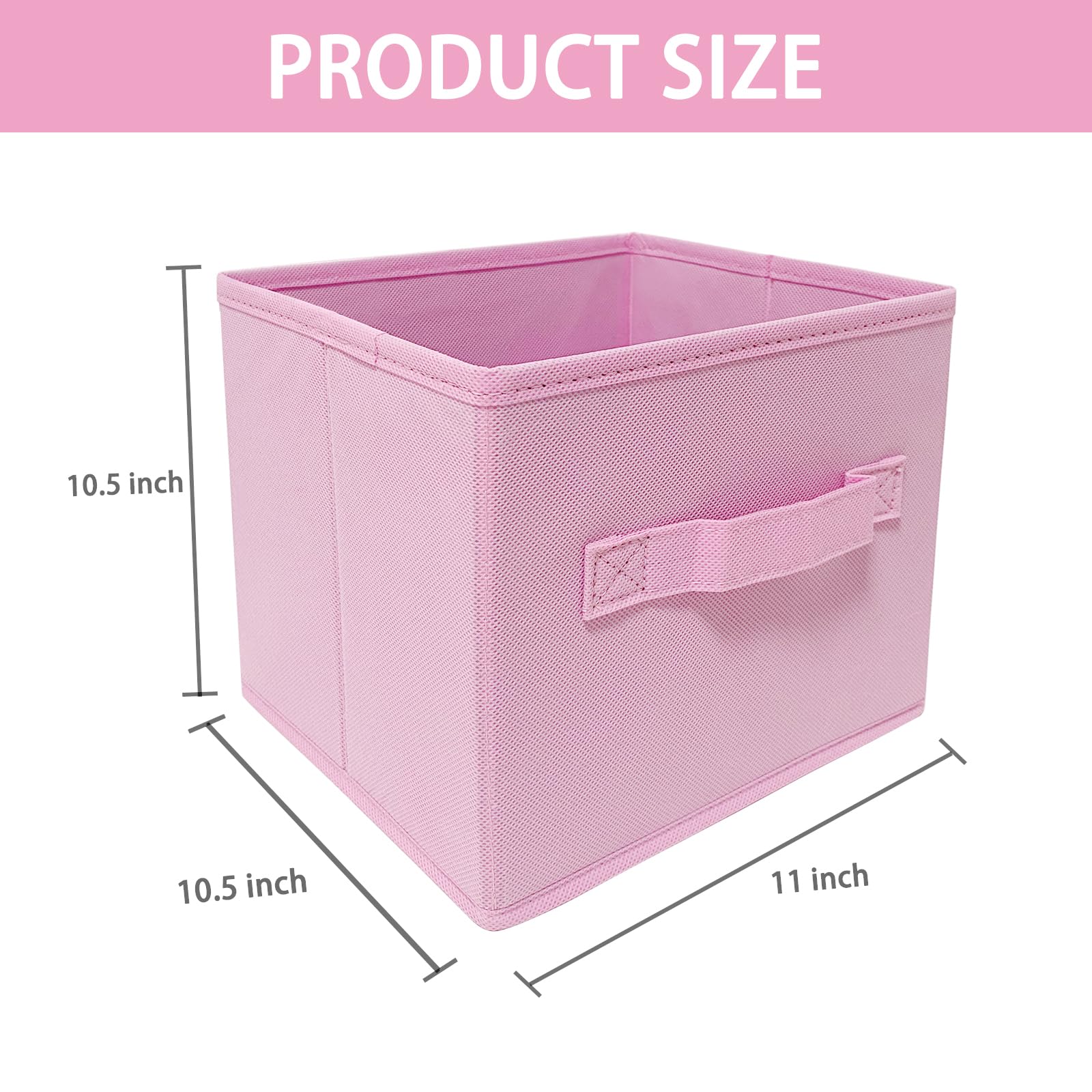 EBIGIC Storage bins collapsible storage bins,cube storage organizer (Pack of 3) 10.5 * 10.5 * 11 inch,For home and office Collap