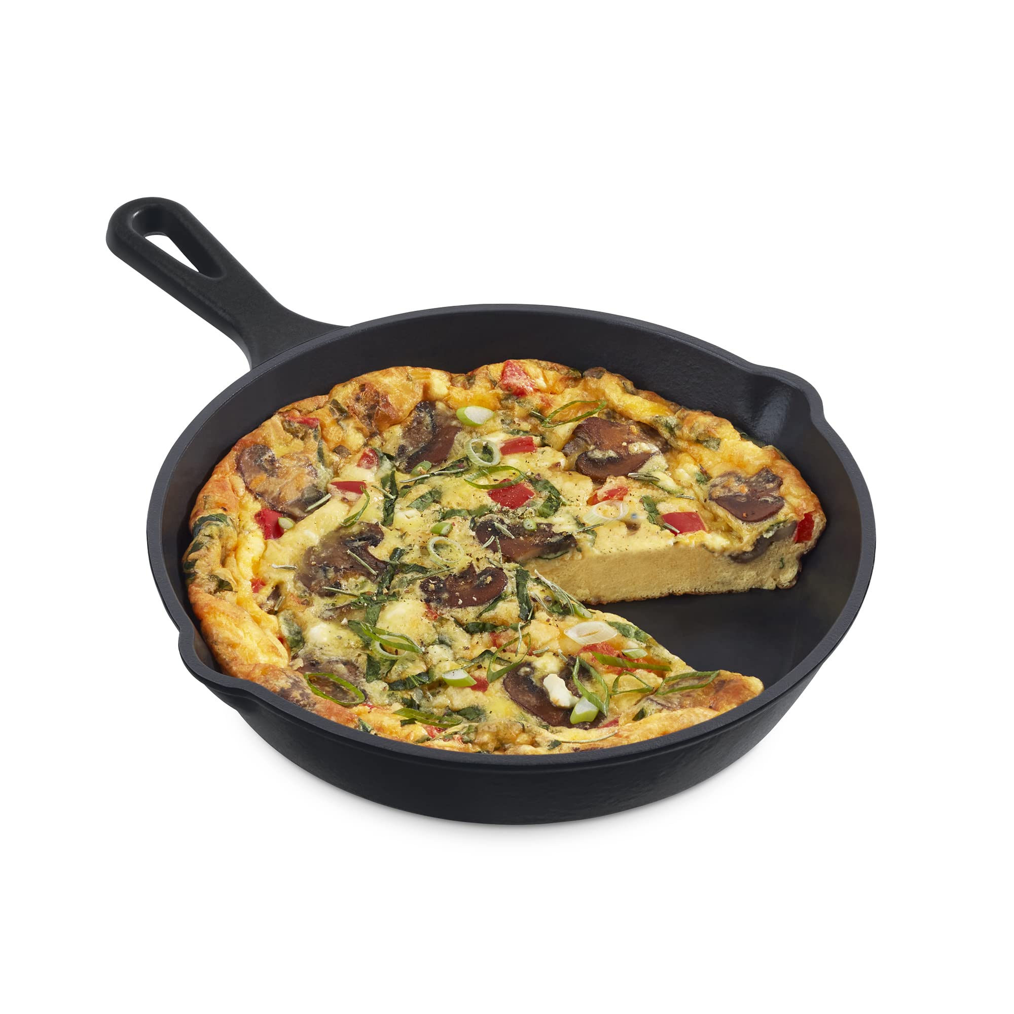 DASH Zakarian 9.5 Nonstick Cast Iron Skillet with Pour Spouts for Searing, Baking, Grilling, Roasting and More - Black