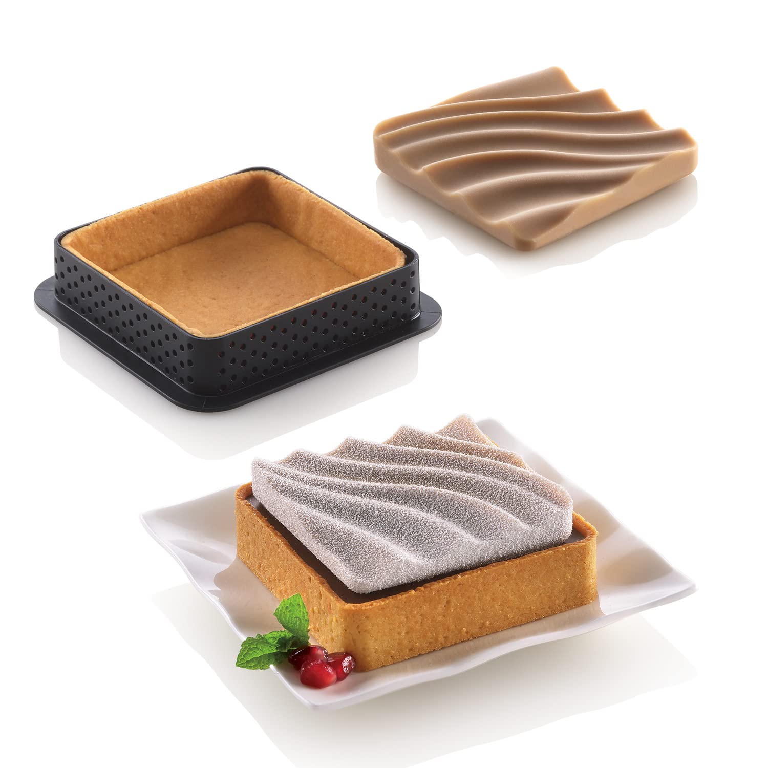 Silikomart Mini Tarte Sand Kit Composed By Silicone Mould And Thermoplastic Rings