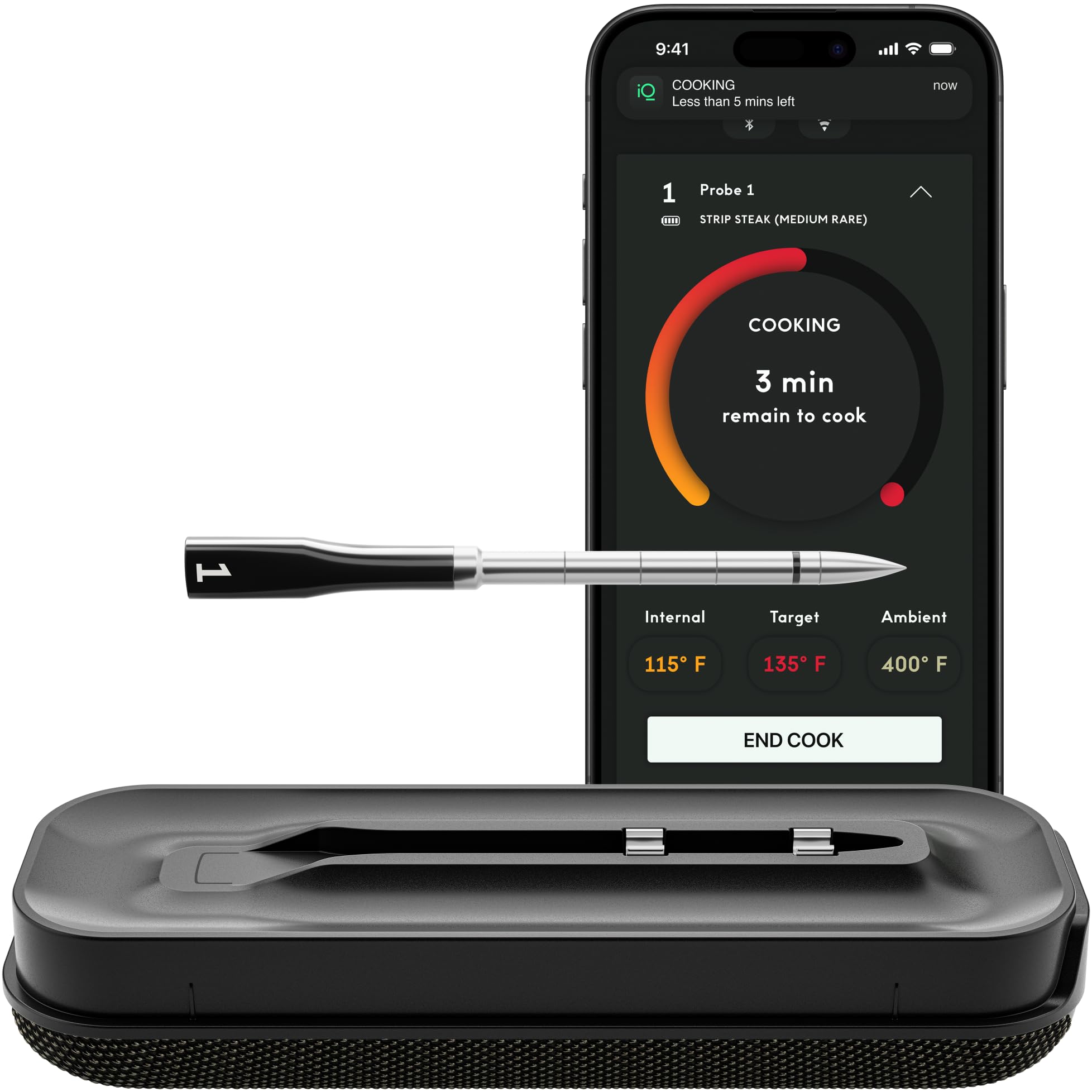 Chef Iq Sense Smart Wireless Meat Thermometer With Ultra-Thin Probe, Unlimited Range Bluetooth Meat Thermometer, Digital Food Th
