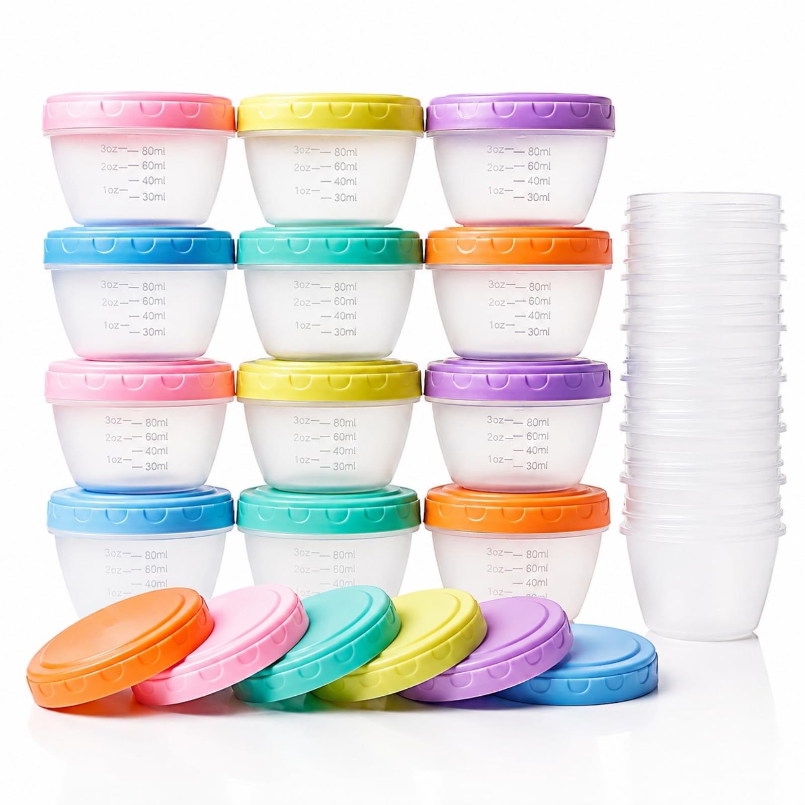 18 Pack 4 Oz Meal Prep Containers with Lids, Portion Control Snack Cups