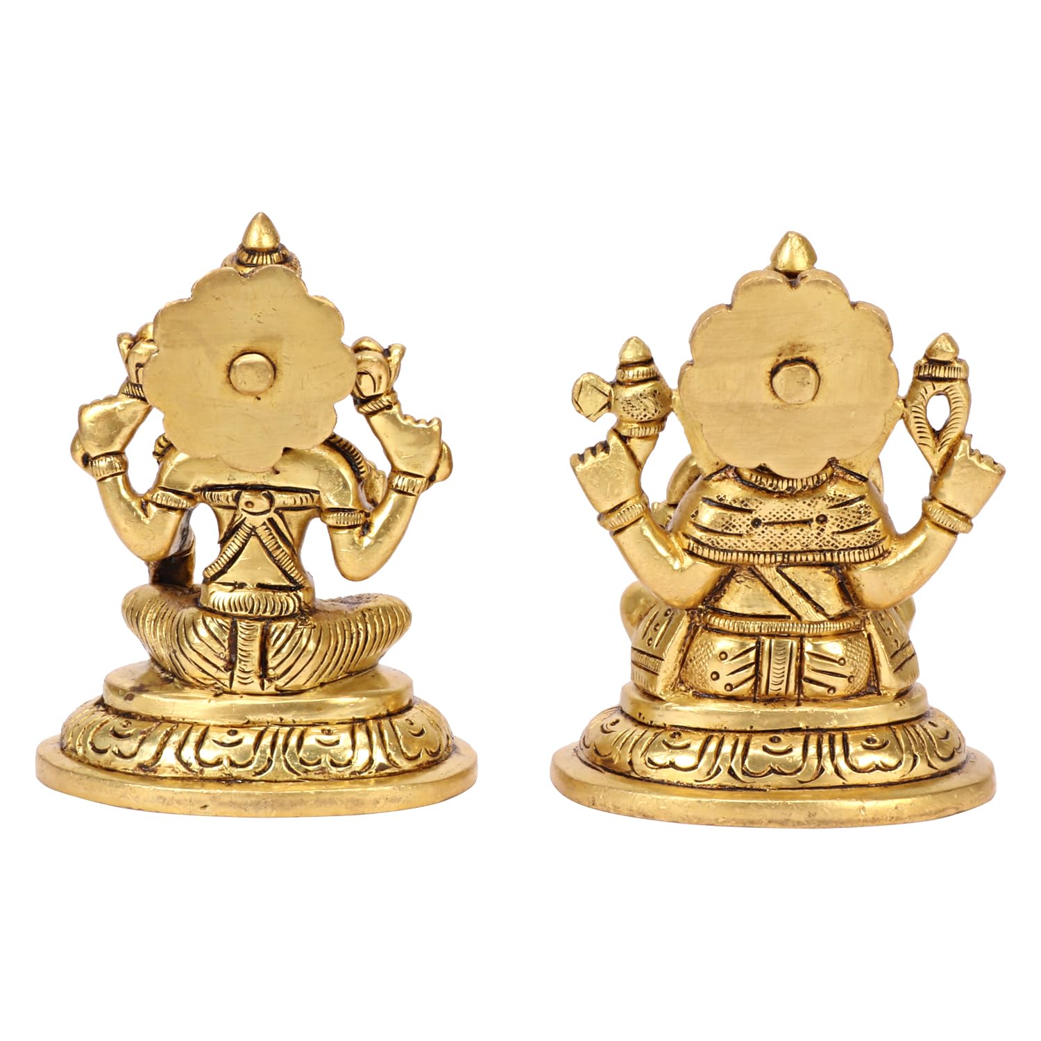 Artvarko Brass Laxmi Ganesha Idol Lakshmi Ganesh Murti Statue Pooja Gift And Home Dcor (Size 8X6X10 Cm)