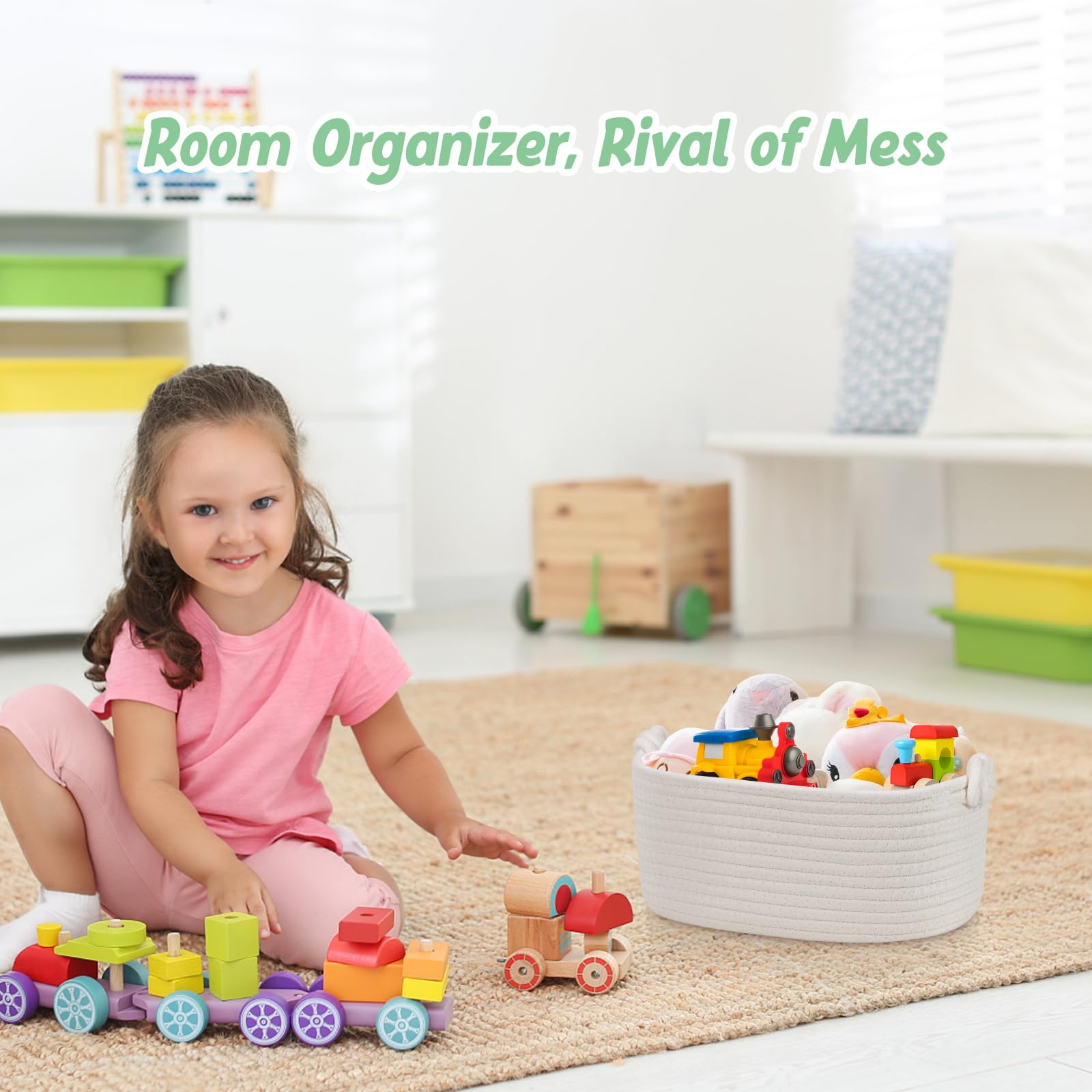 Small Rope Baskets For Organizing - Off White Storage Basket - Cotton Rope Organizer Basket - Cute Toy Basket - Empty Gift Baske