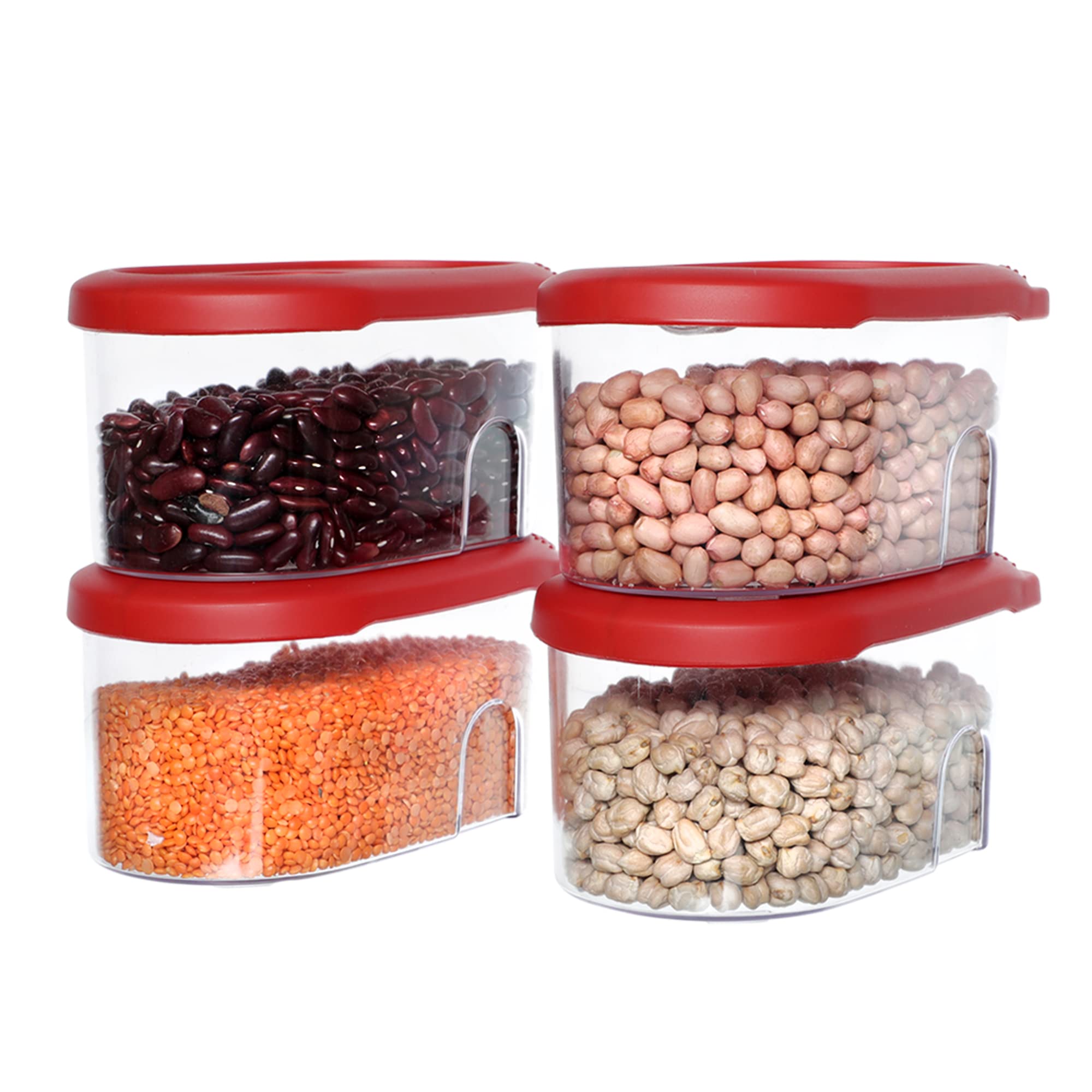 Cutting Edge See And Slide Easy Flow Dispenser Kitchen Container Set  Storage Box Idle For Cereal, Spices, Pulse, Rice, Pasta, 