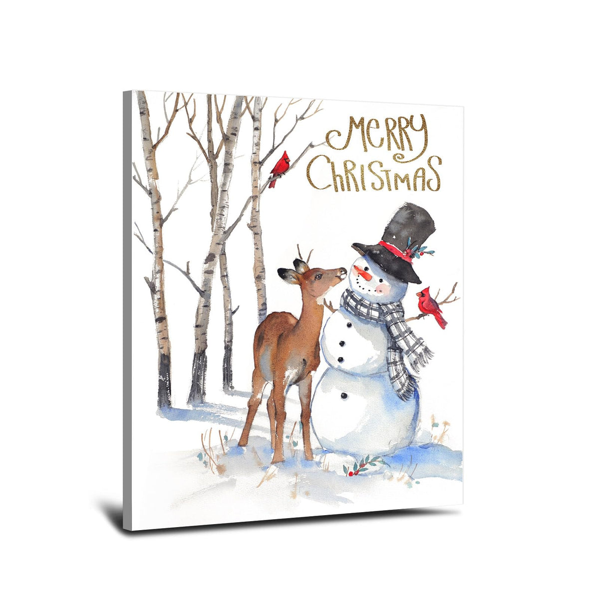 Snowman Wall Art Christmas Decor: Winter Snowman Deer Pictures Christmas Canvas Wall Art Prints Merry Christmas Posters Holiday