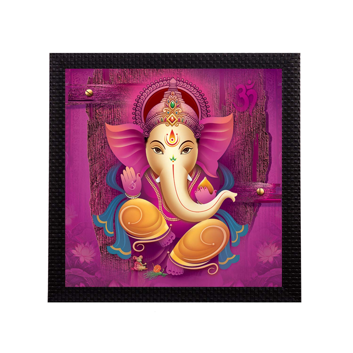 eCraftIndia Lord Ganesha Satin Matt Texture UV Art Painting (Synthetic Wood, 30.48 cm x 30.48 cm)