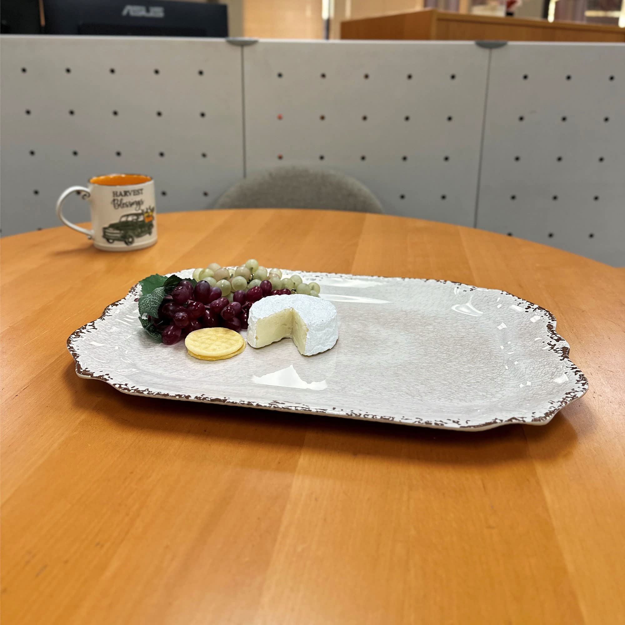 Supreme Housewares 20 Inch Melamine Serving Tray Serving Platter Rectangular Tray Bpa-Free Large Tray For Charcuterie, Food, Fru