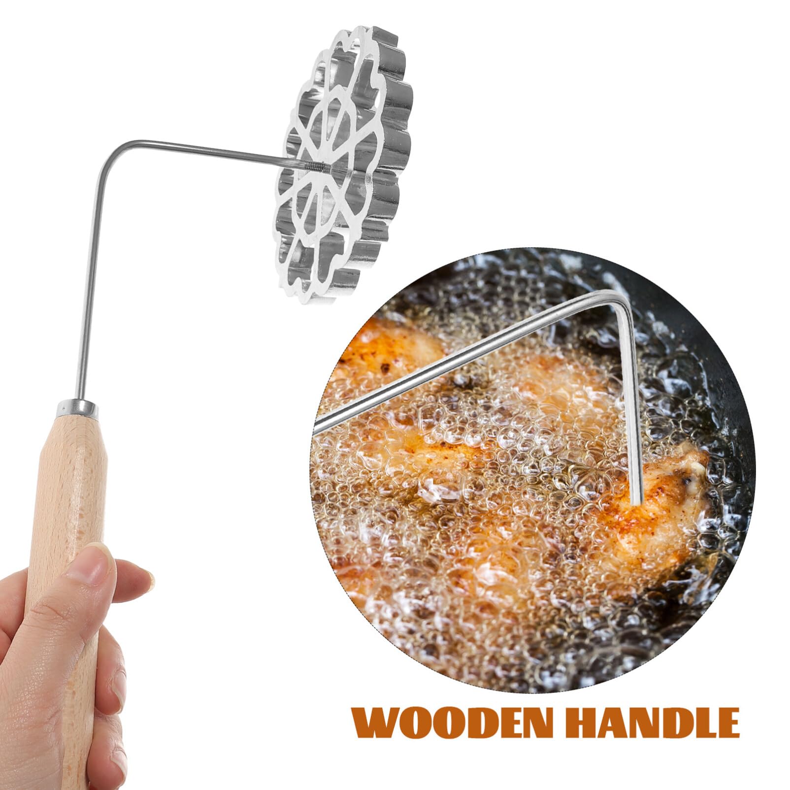 Bunuelos Molds With Handle Timbale Rosettes Molds 32Cm Aluminum Alloy Waffle Molds Achappam Molds Funnel Cake Ring Bunuelo Maker