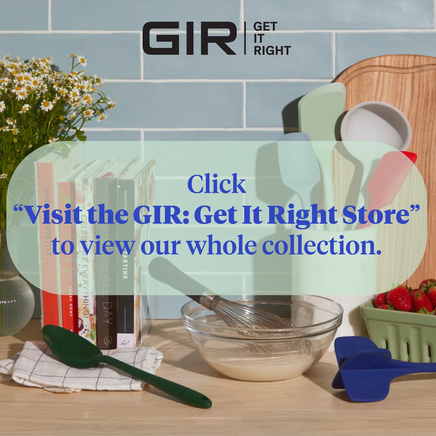 GIR Premium Mini Silicone Spatula Turner - 11" x 2.6" - Nonstick, Heat Resistant, BPA-Free, Studo White, Model GIRFPM312SWT