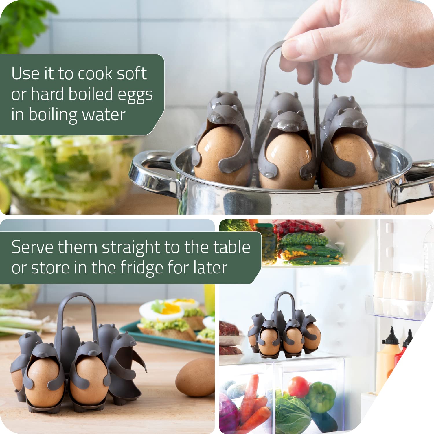 Peleg Design Egg Holder, Brown, 14.5X11X13 Cm