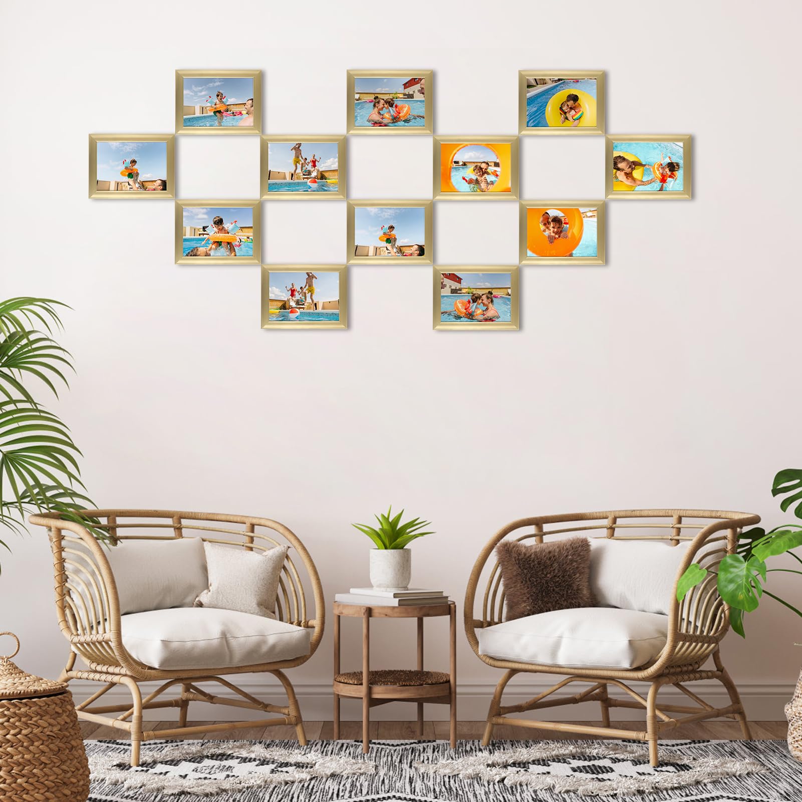 Giftgarden 5x7 Picture Frame Gold Set of 12, Multi Modern 5 x 7 Frames Bulk for Wall or Tabletop Display