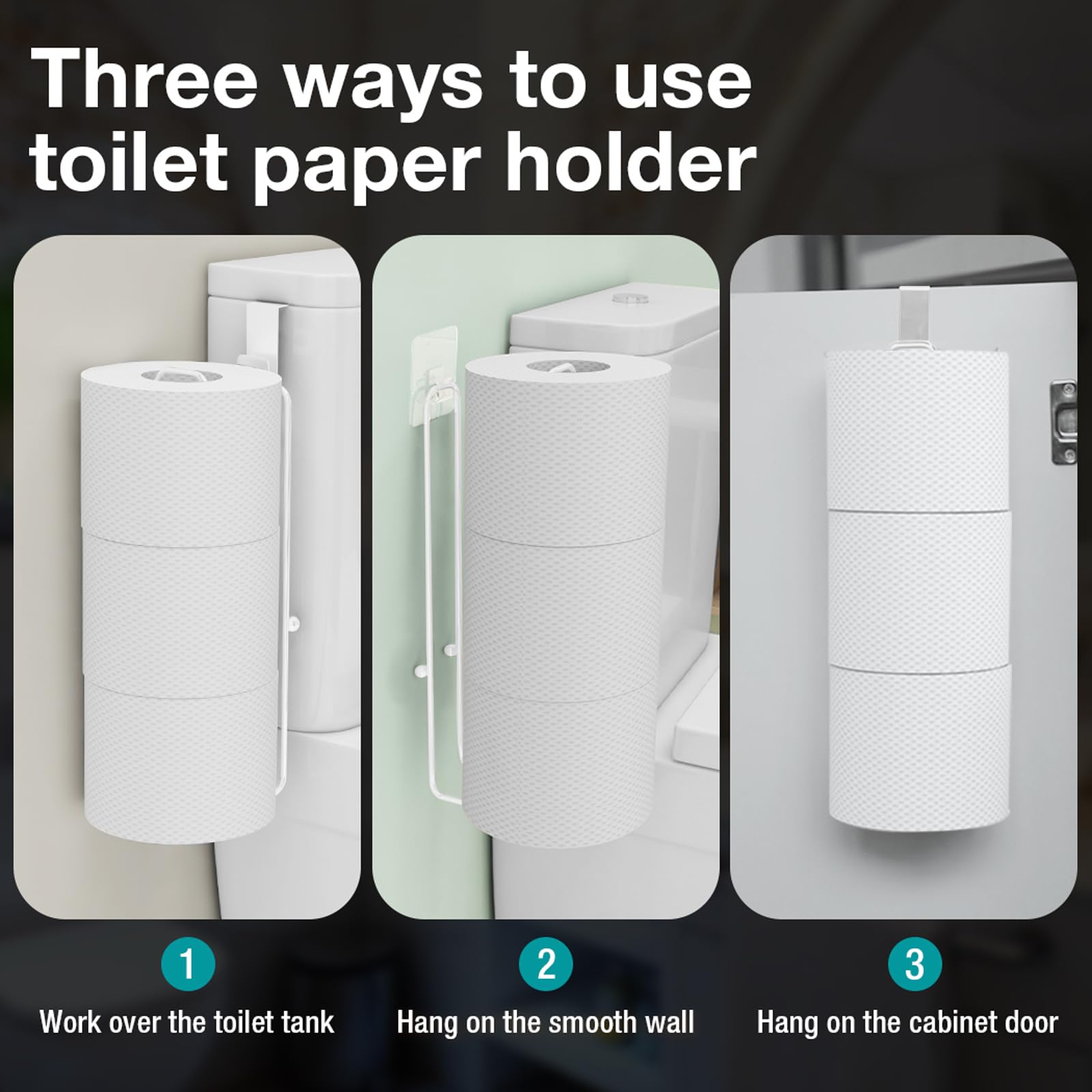 Conworld Toilet Paper Storage For 3 Roll Tissue, Over The Tank Toilet Paper Holder, Stainless Steel Rustproof Toilet Paper Holde