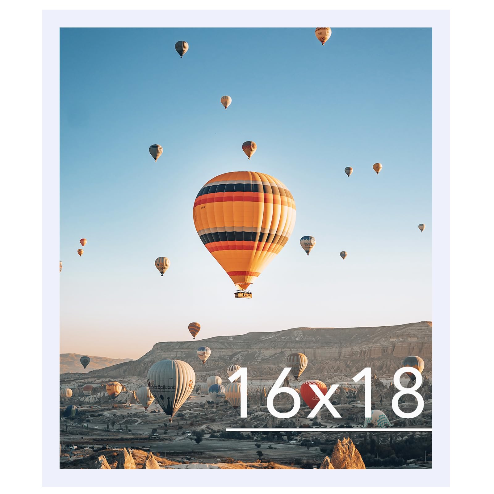 JCJMY 16x18 Picture Frame - White, Horizontal & Vertical Formats for Wall Hanging, 16 x 18 Gallery Frame for Photos & Posters