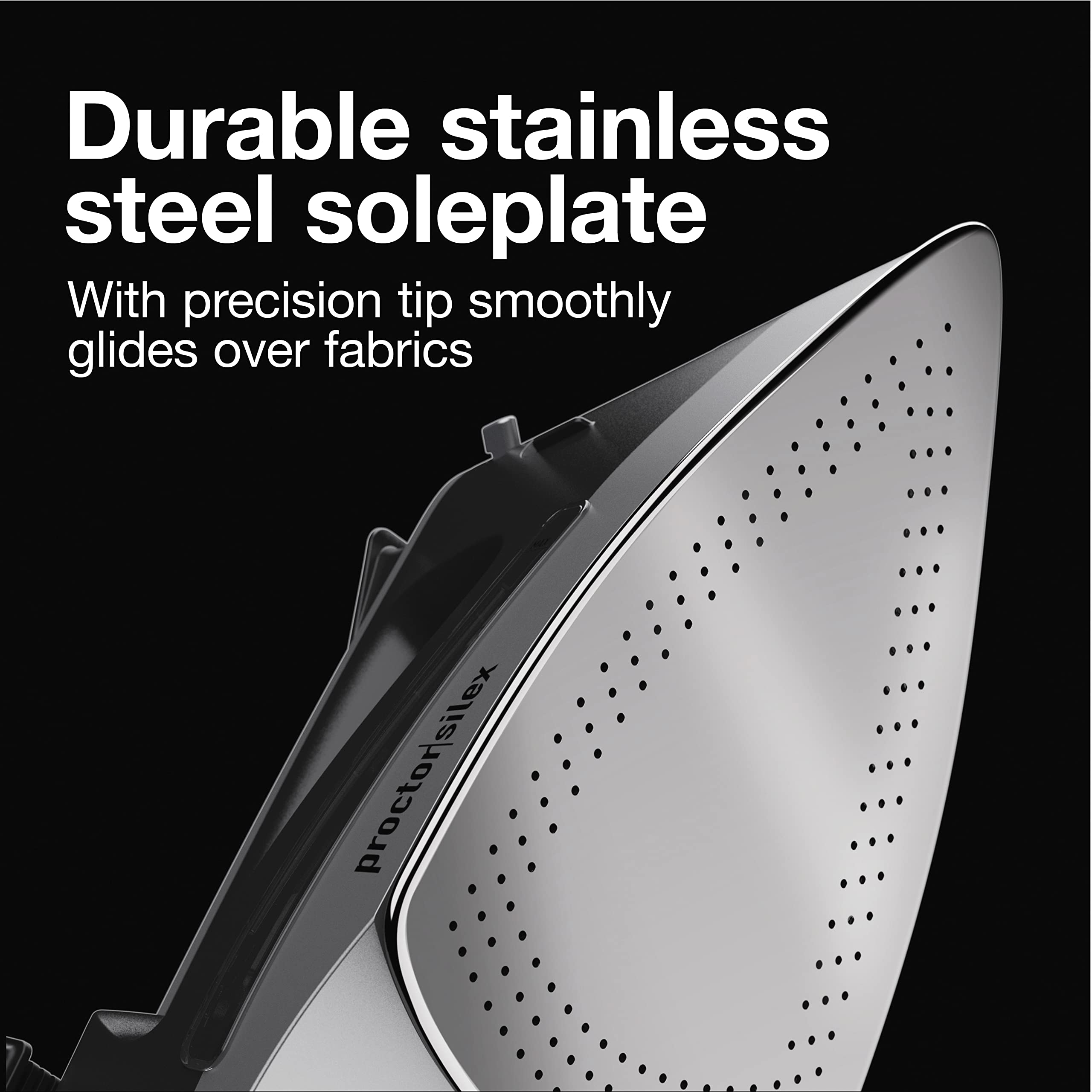 Proctor Silex Steam Iron For Clothes With Durable Stainless Steel Soleplate, 1500 Watts, 8 Retractable Cord, 3-Way Auto Shutoff,